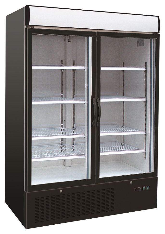 Congélateur professionnel noir 2 portes vitrées négatif 1210 mm - 7450.0145 - Combisteel
