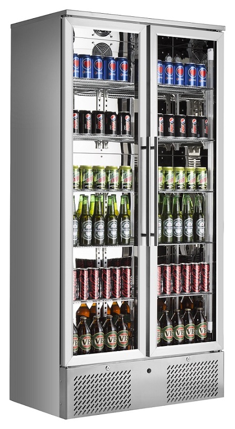 Réfrigérateur professionnel 2 portes en acier inoxydable 458 L positif - 7455.1360 - Combisteel