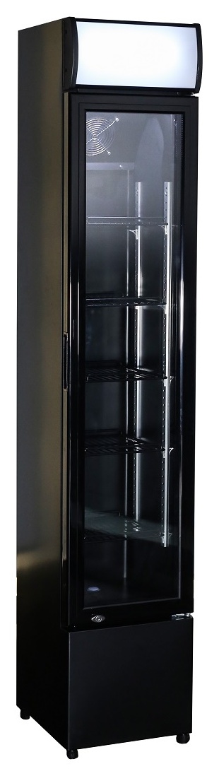 Réfrigérateur professionnel 1 porte vitrée noir 105 L positif - 7455.1384 - Combisteel
