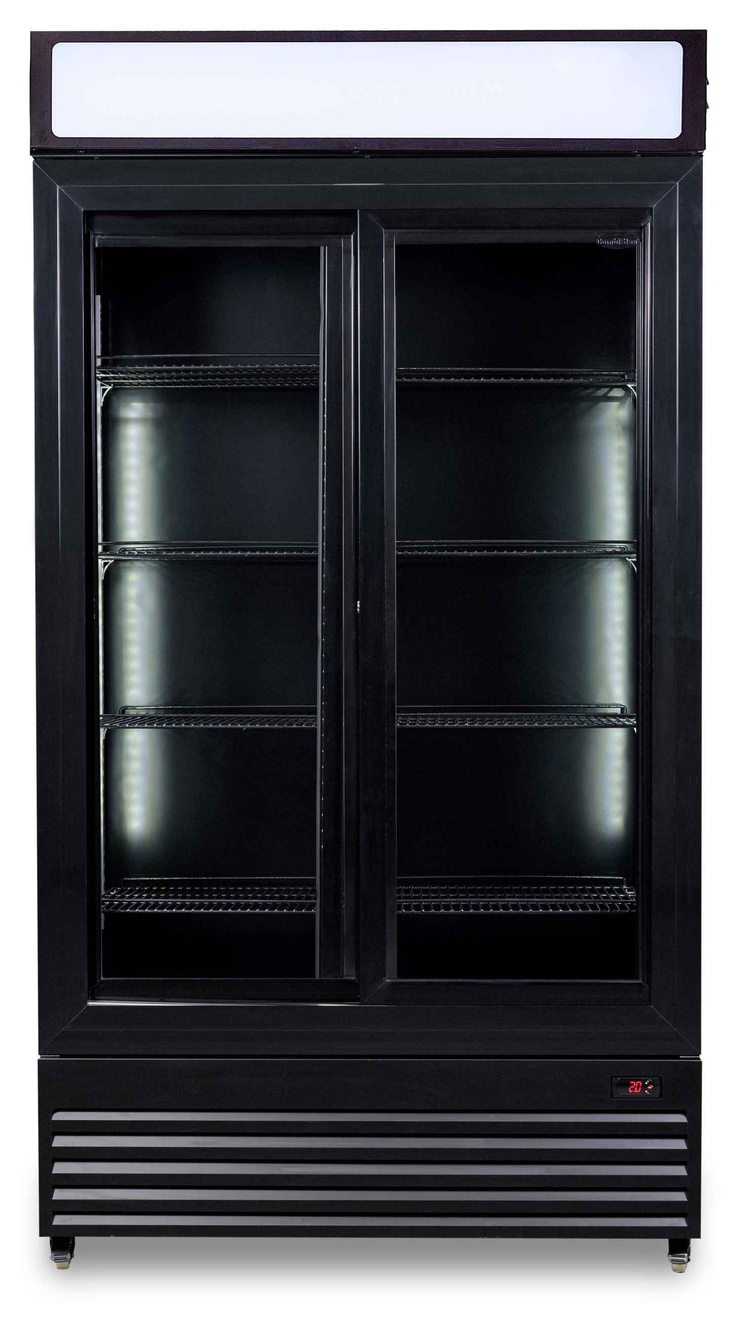 Réfrigérateur professionnel 2 portes vitrées coulissantes noir 780 L positif 1120 mm - 7455.1398 - Combisteel en cuisine professionnelle