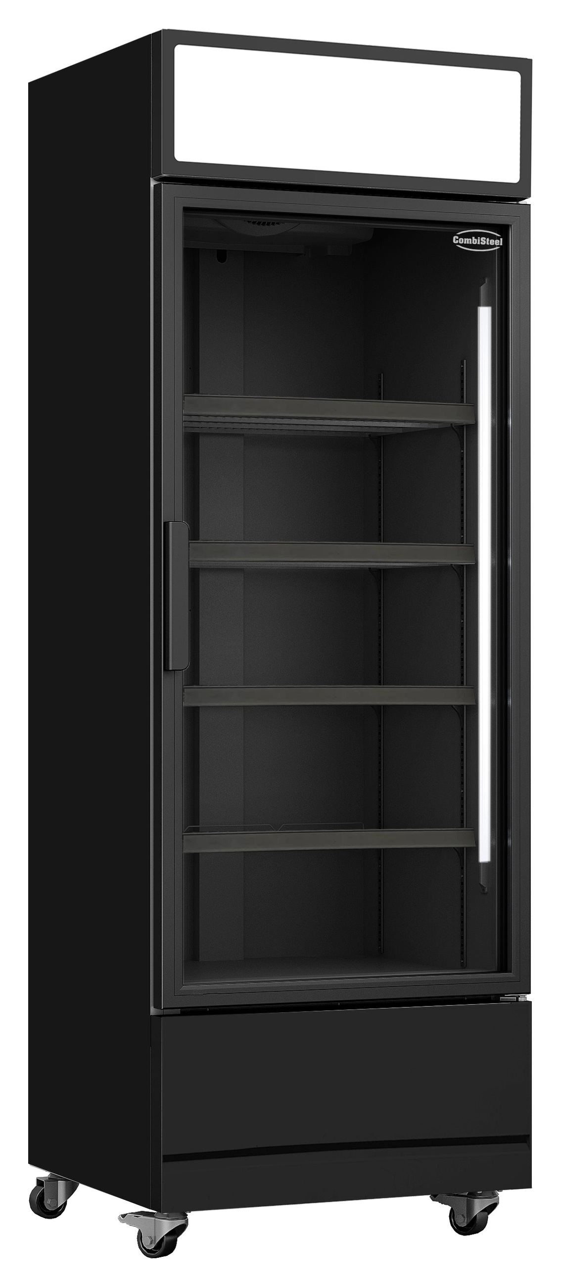 Réfrigérateur professionnel 1 porte vitrée noir 360 L positif - 7455.2104 - Combisteel