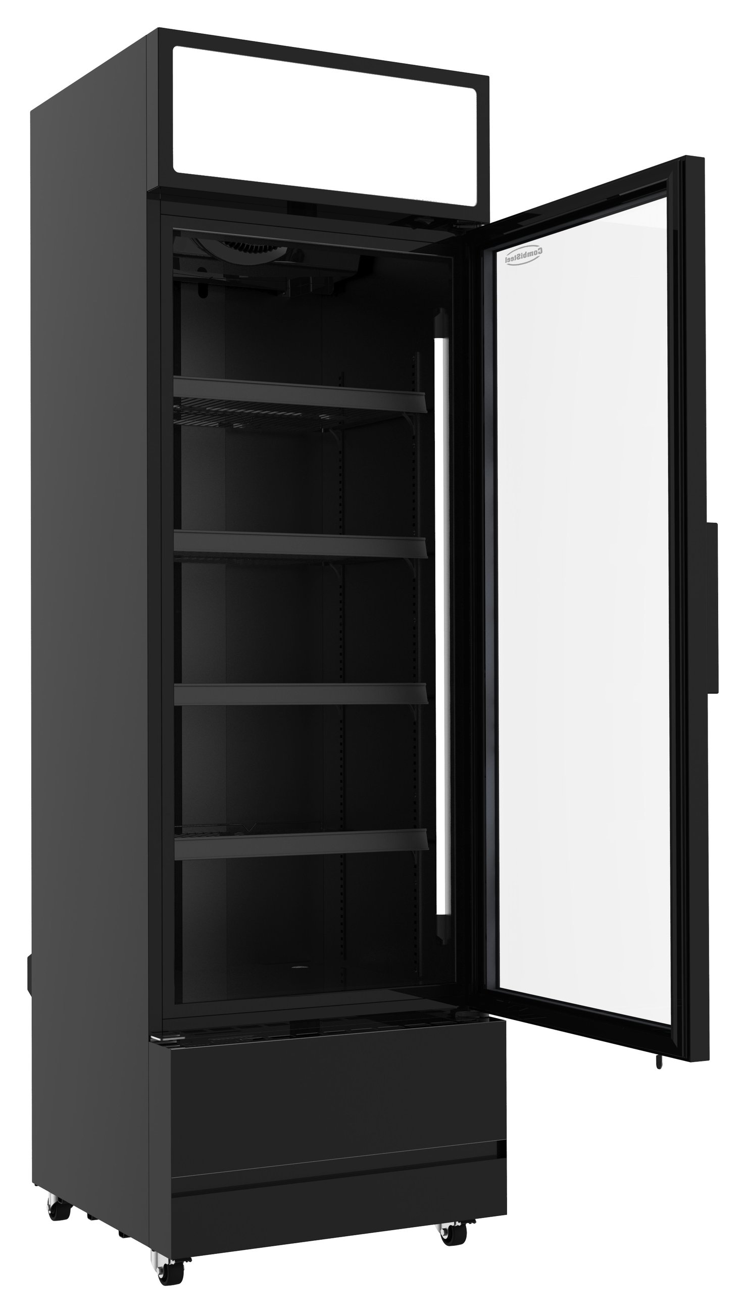 Réfrigérateur professionnel 1 porte vitrée noir 360 L positif - 7455.2104 - Combisteel en cuisine professionnelle