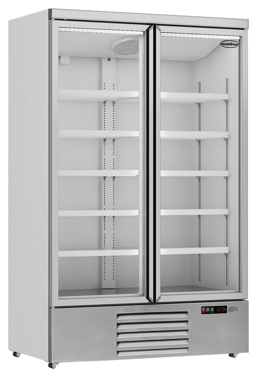 Réfrigérateur professionnel blanc 2 portes vitrées positif 1253 mm hauteur 2003 mm - 7455.2200 - Combisteel