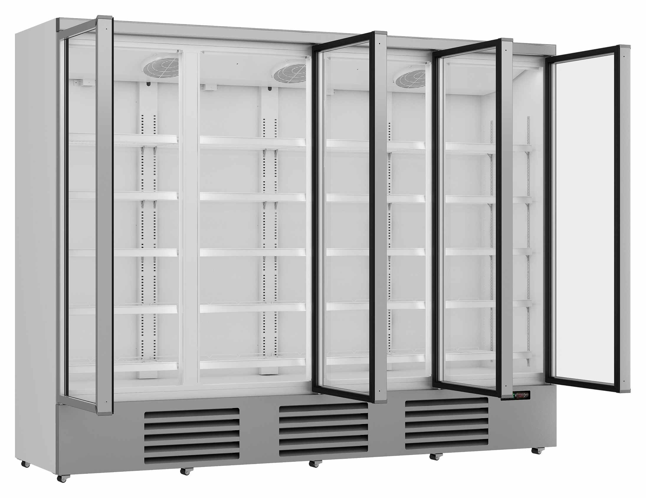 Réfrigérateur professionnel blanc 4 portes vitrées positif 2508 mm hauteur 2003 mm - 7455.2210 - Combisteel en cuisine professionnelle