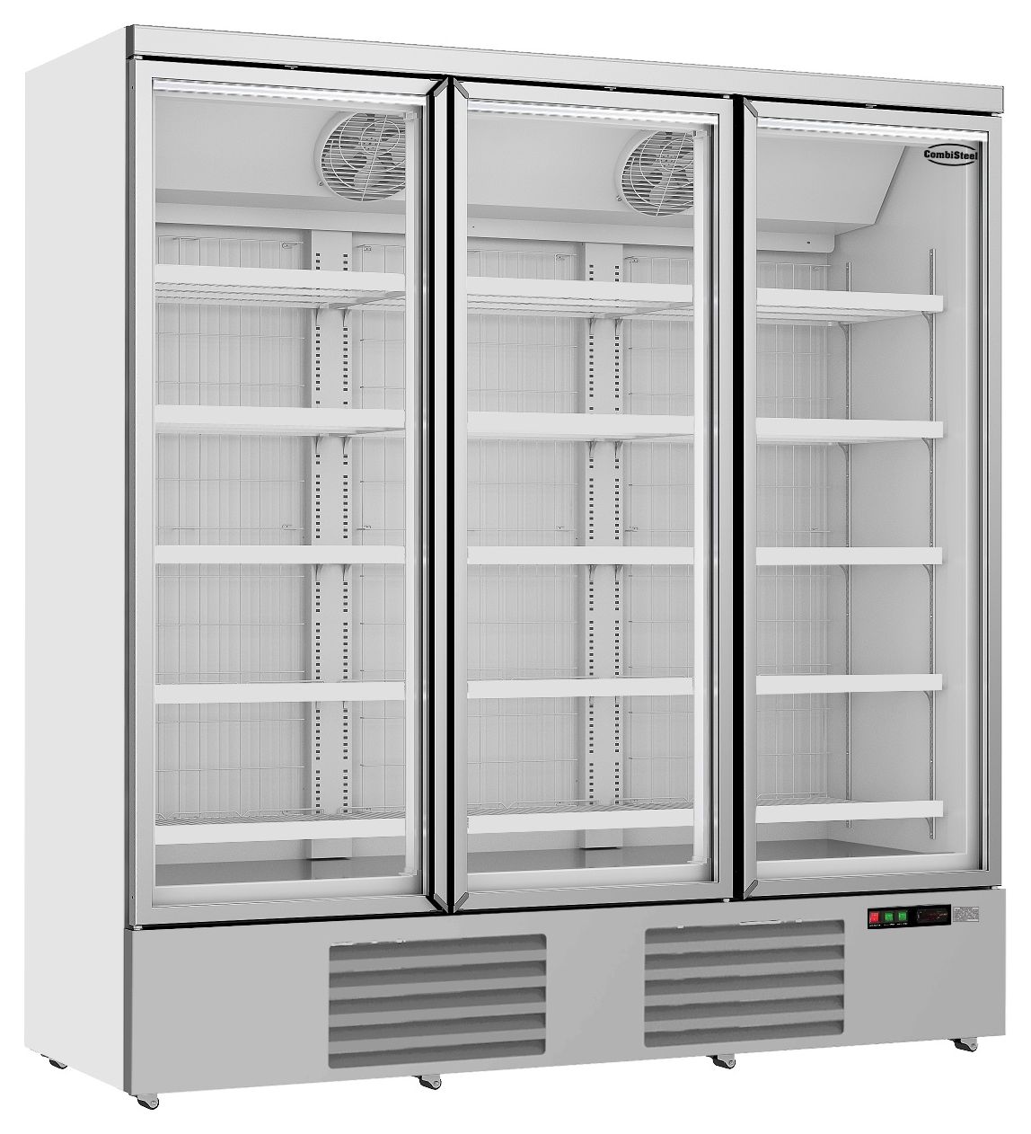 Congélateur professionnel blanc 3 portes vitrées négatif 1880 mm 1530 L - 7455.2220 - Combisteel
