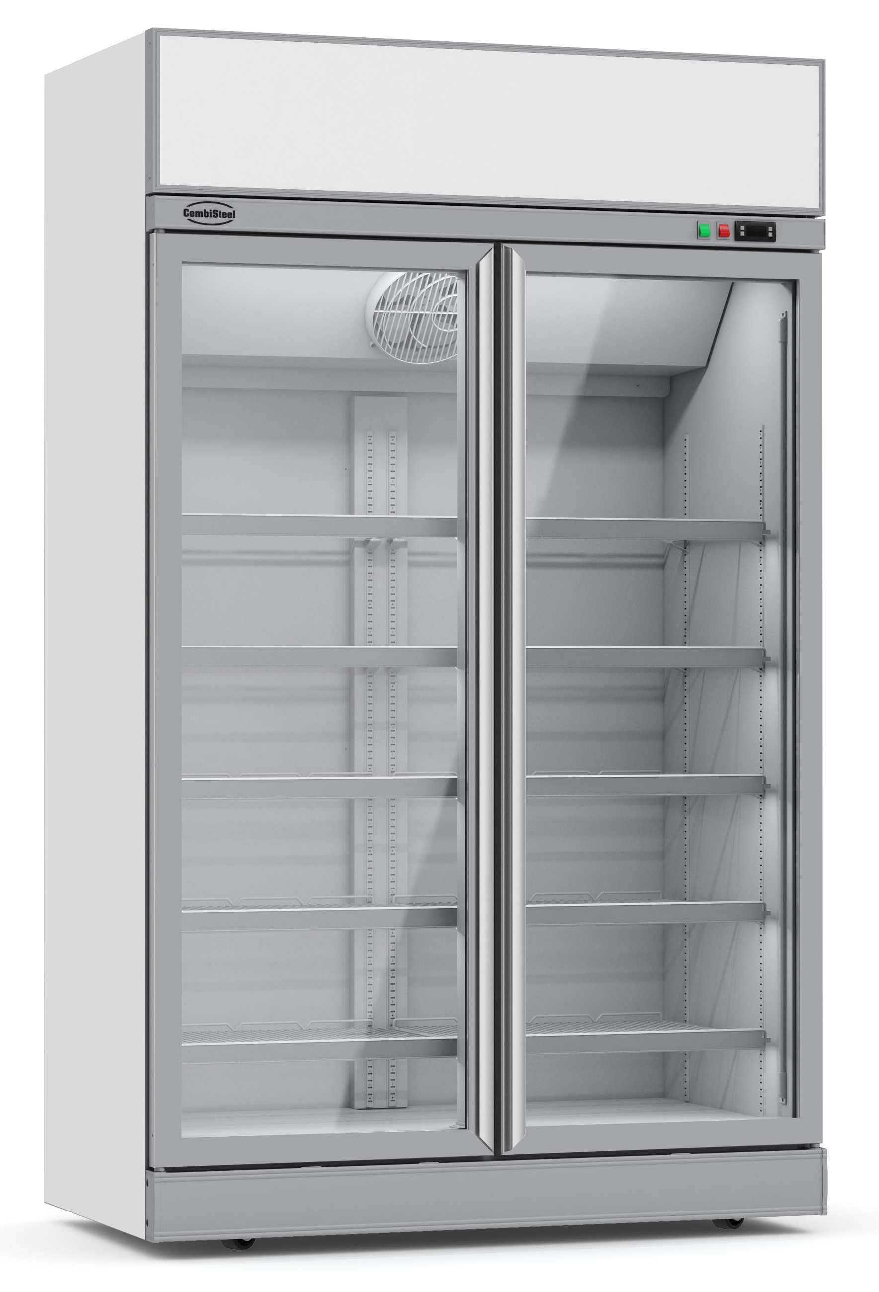 Réfrigérateur professionnel blanc 2 portes vitrées positif 1253 mm hauteur 2092 mm - 7455.2400 - Combisteel