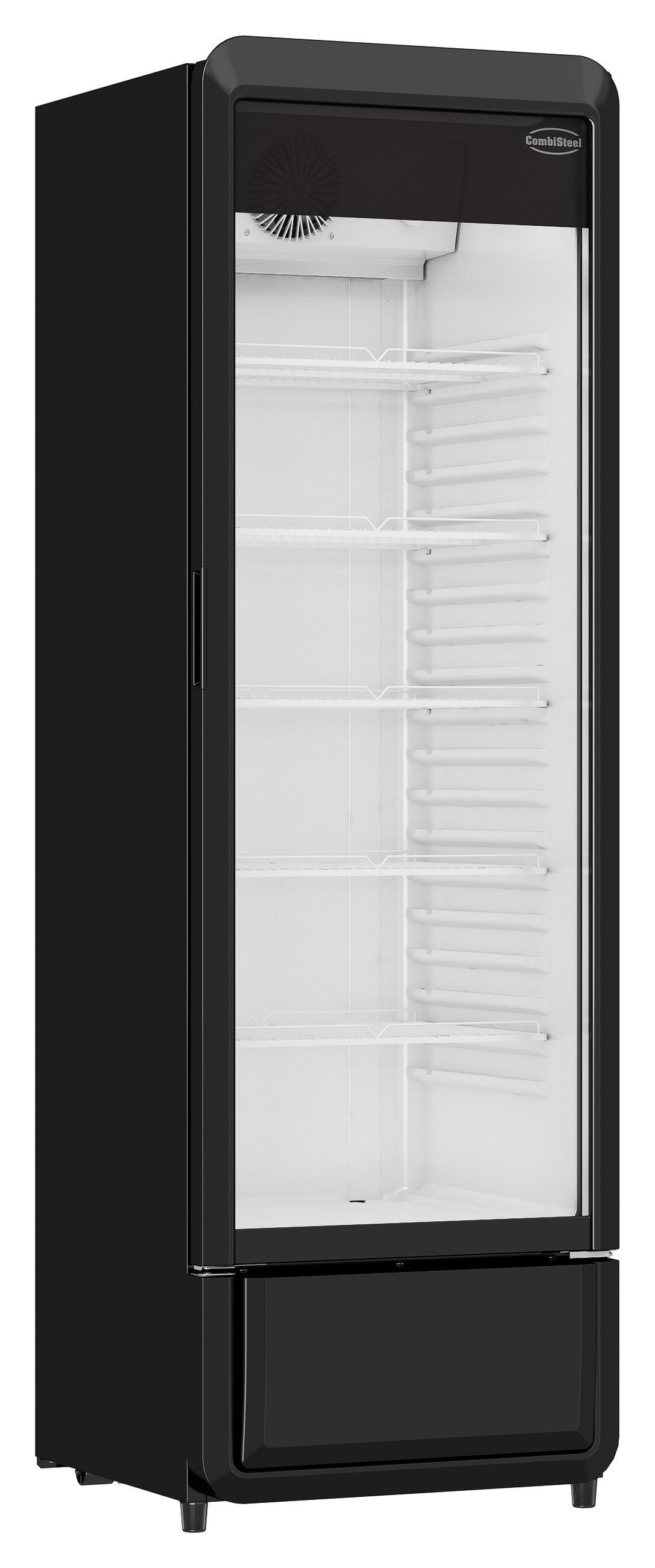 Réfrigérateur professionnel à poser 1 porte vitrée noir 258 L positif - 7455.3125 - Combisteel