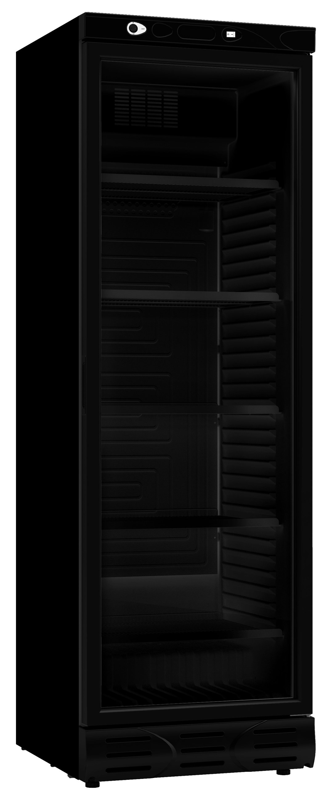 Réfrigérateur professionnel 1 porte vitrée noir 382 L positif 1863 mm sans canopy - 7464.0094 - Combisteel