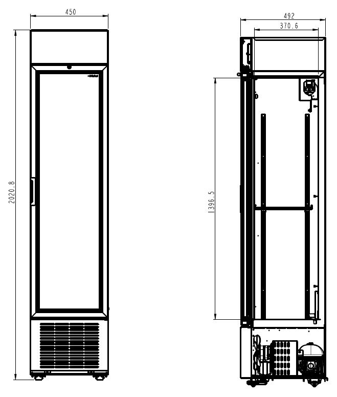 Réfrigérateur professionnel 1 porte noir 232 L positif - 7464.0200 - Combisteel en cuisine professionnelle