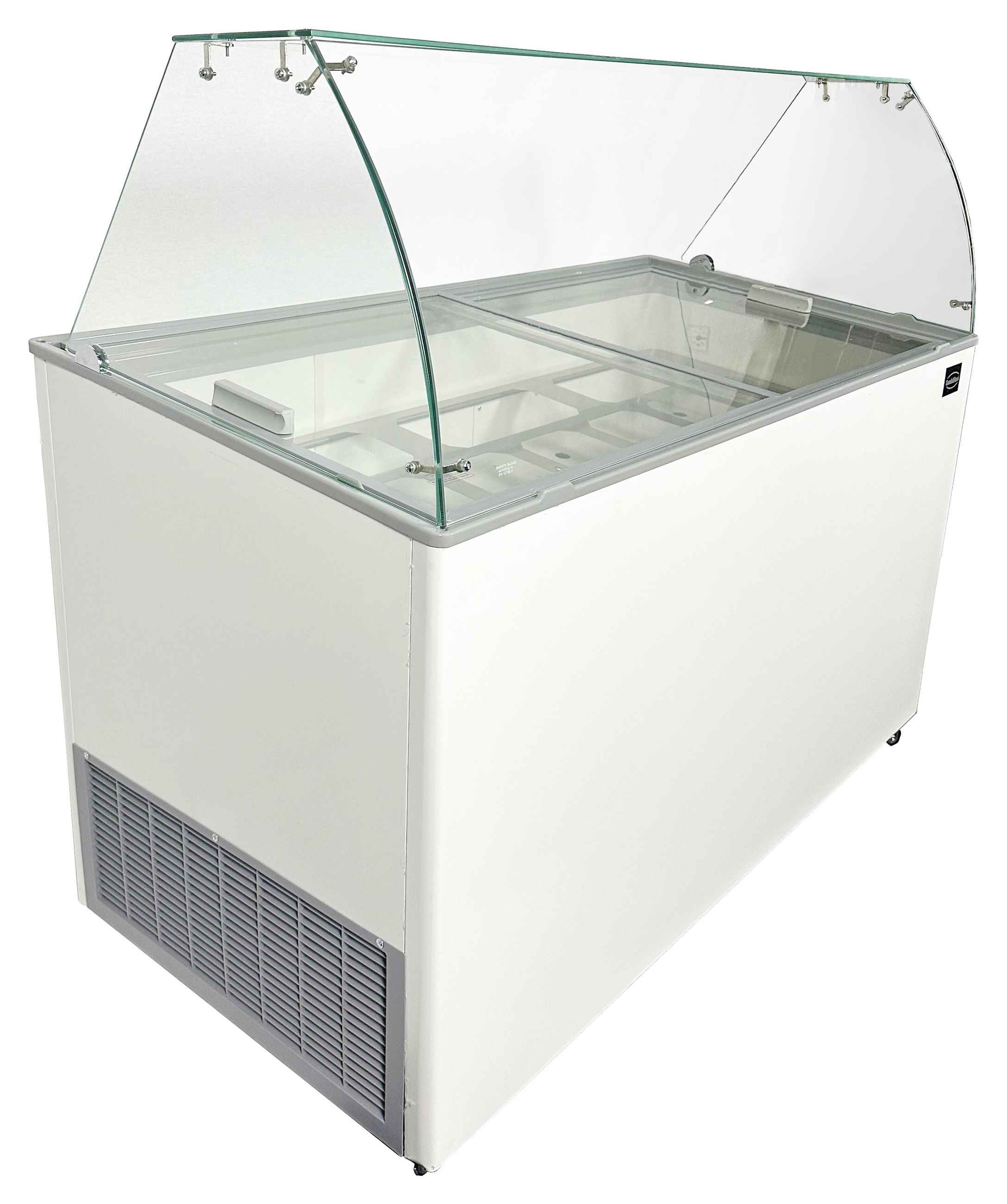 Vitrine à crème glacée professionnelle blanche 8 bacs de 5 L 355 L 1184 mm - 7472.0130 - Combisteel