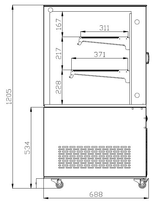 Vitrine réfrigérée professionnelle 470 L noire et acier inoxydable positive 1500 mm - 7487.0025 - Combisteel en cuisine professionnelle