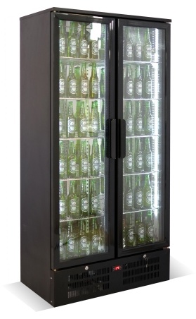 Réfrigérateur de bar professionnel 2 portes noir 420 L positif - 7526.0305 - Combisteel
