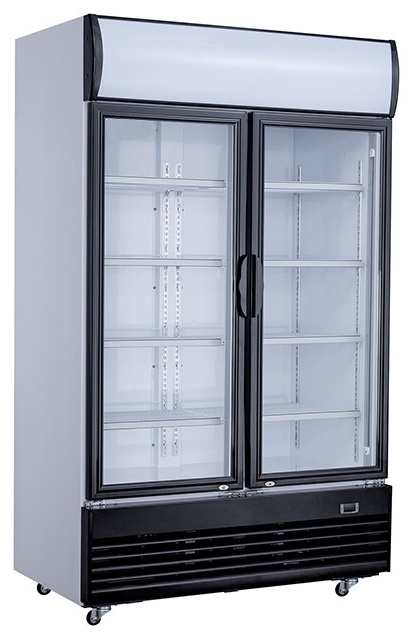 Réfrigérateur professionnel 2 portes vitrées 1000 L positif - 7527.0105 - Combisteel en cuisine professionnelle