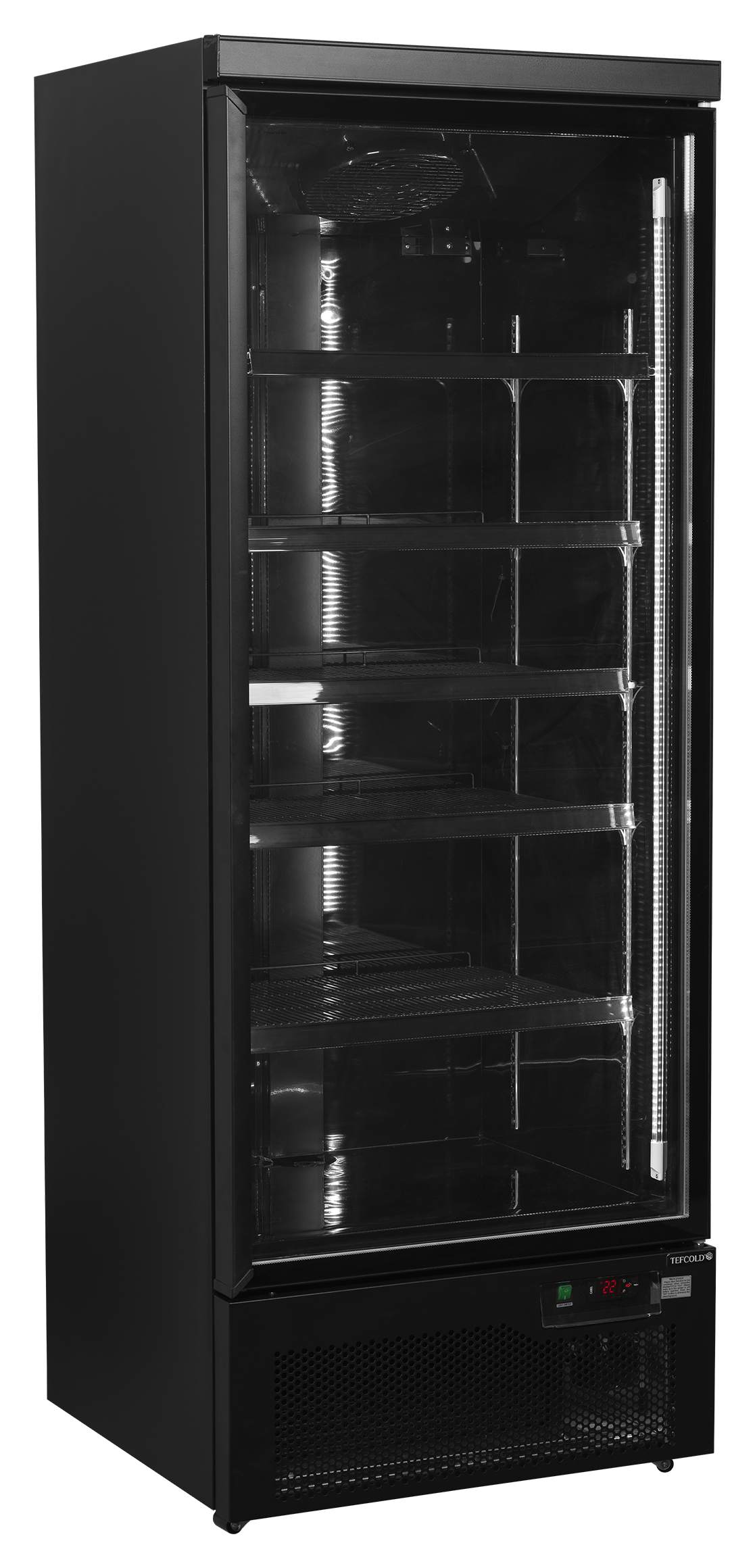 Vitrine réfrigérée professionnelle 1 porte vitrée noire positive 459 l - Atom Maxi C1DBB - Tefcold