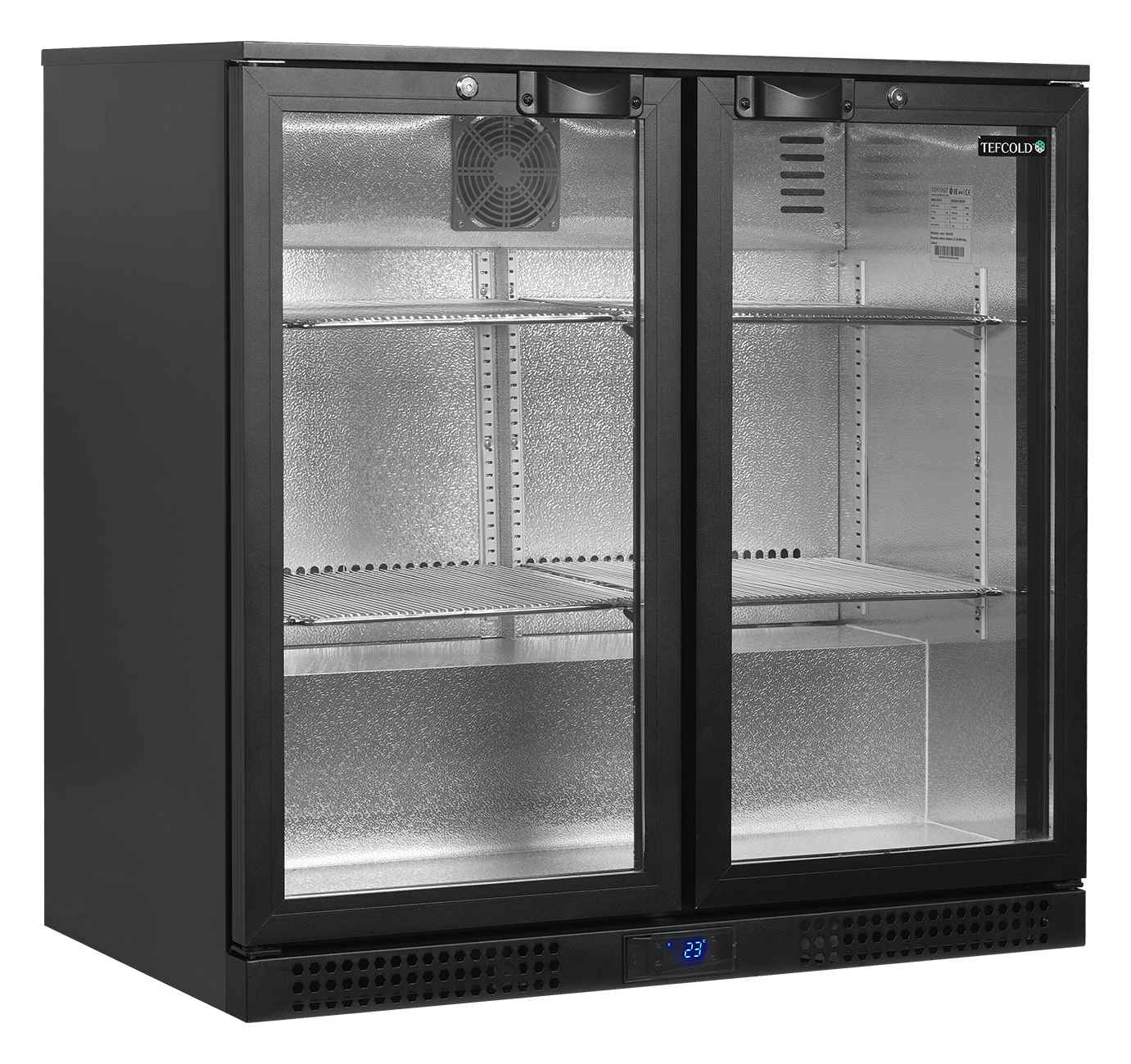 Arrière-bar professionnelle 2 portes vitrées 182 litres positive - BA26H - Tefcold