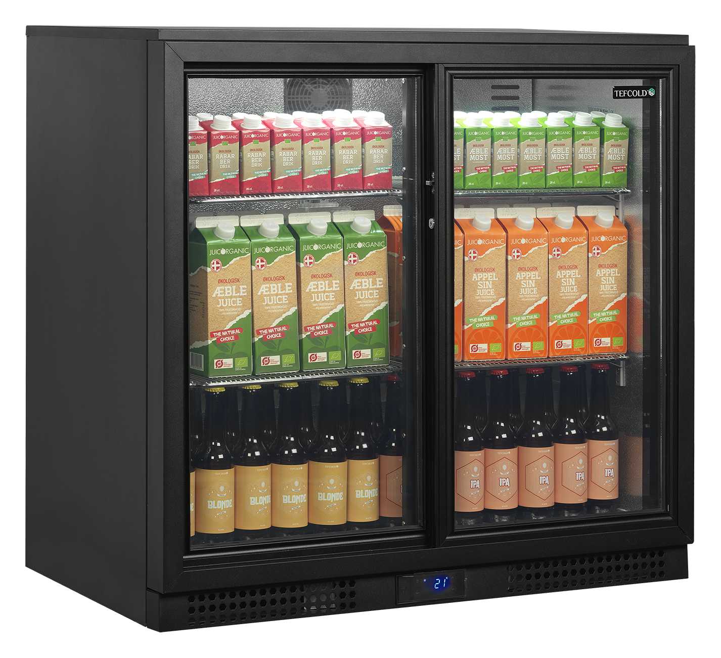Arrière-bar professionnelle 2 portes vitrées coulissantes 182 litres capacité positive - BA26S - Tefcold en cuisine professionnelle