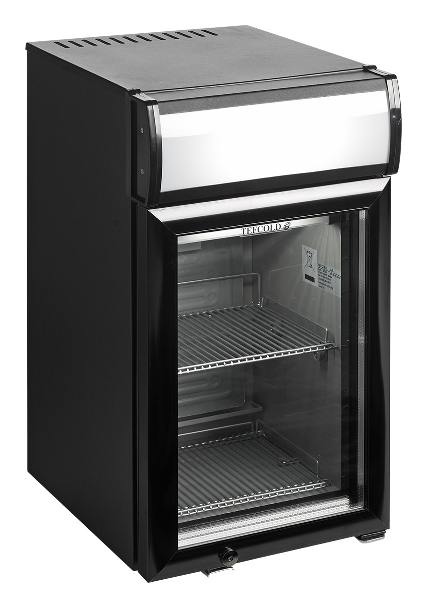 Vitrine réfrigérée professionnelle noire 1 porte vitrée positive 22 litres - BC25CP - Tefcold