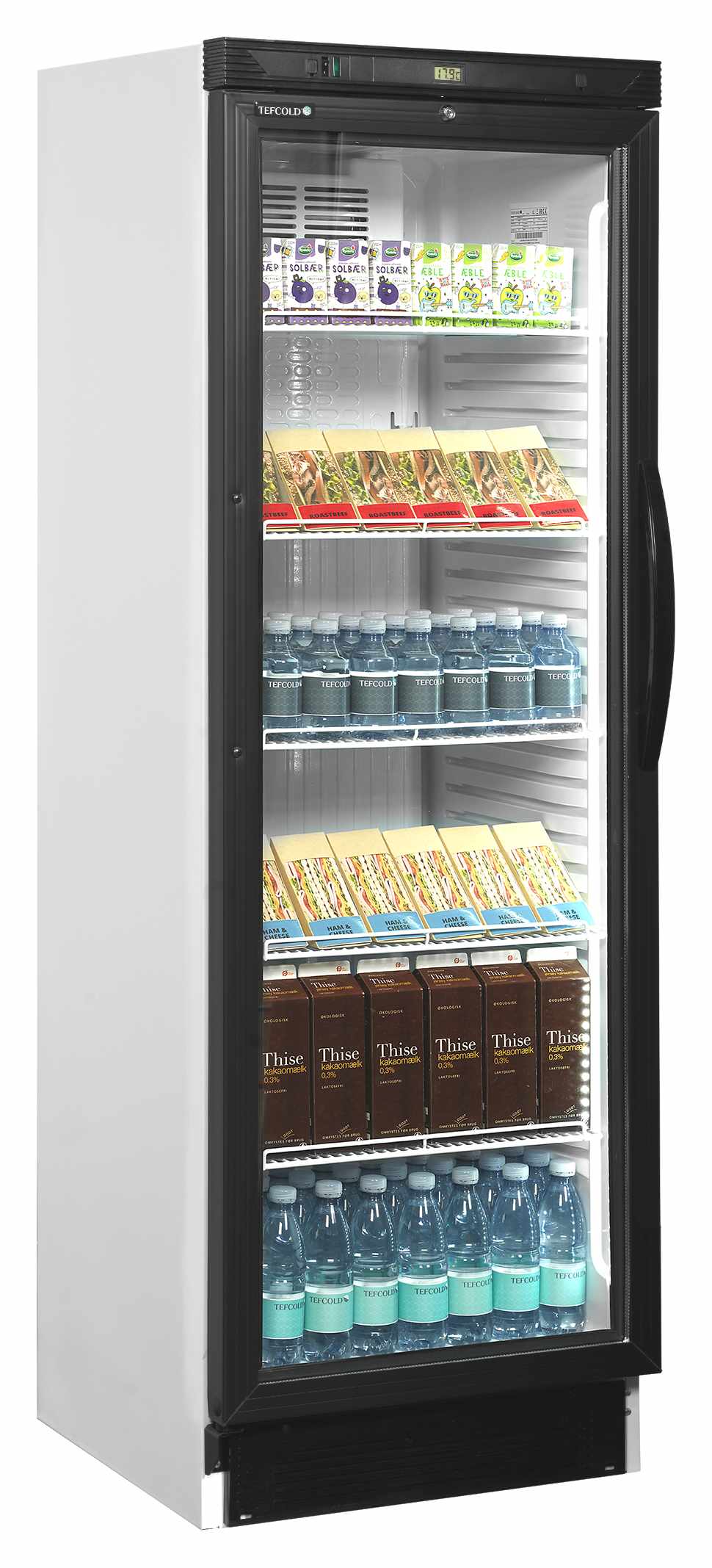 Réfrigérateur professionnel à boissons 1 porte vitrée Blanc positif - CEV425 1 LED L/H - Tefcold en cuisine professionnelle