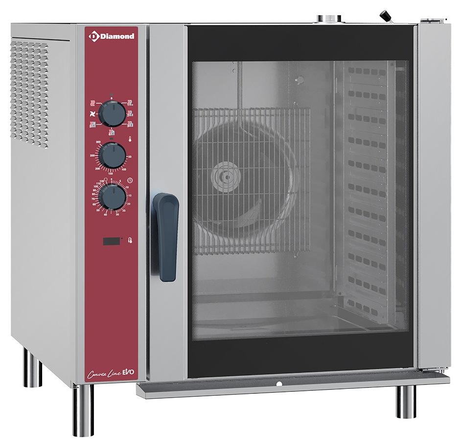 Four à convection professionnel sur four Triphasé GN 1/1 commandes mécaniques - CFE101/N - Diamond