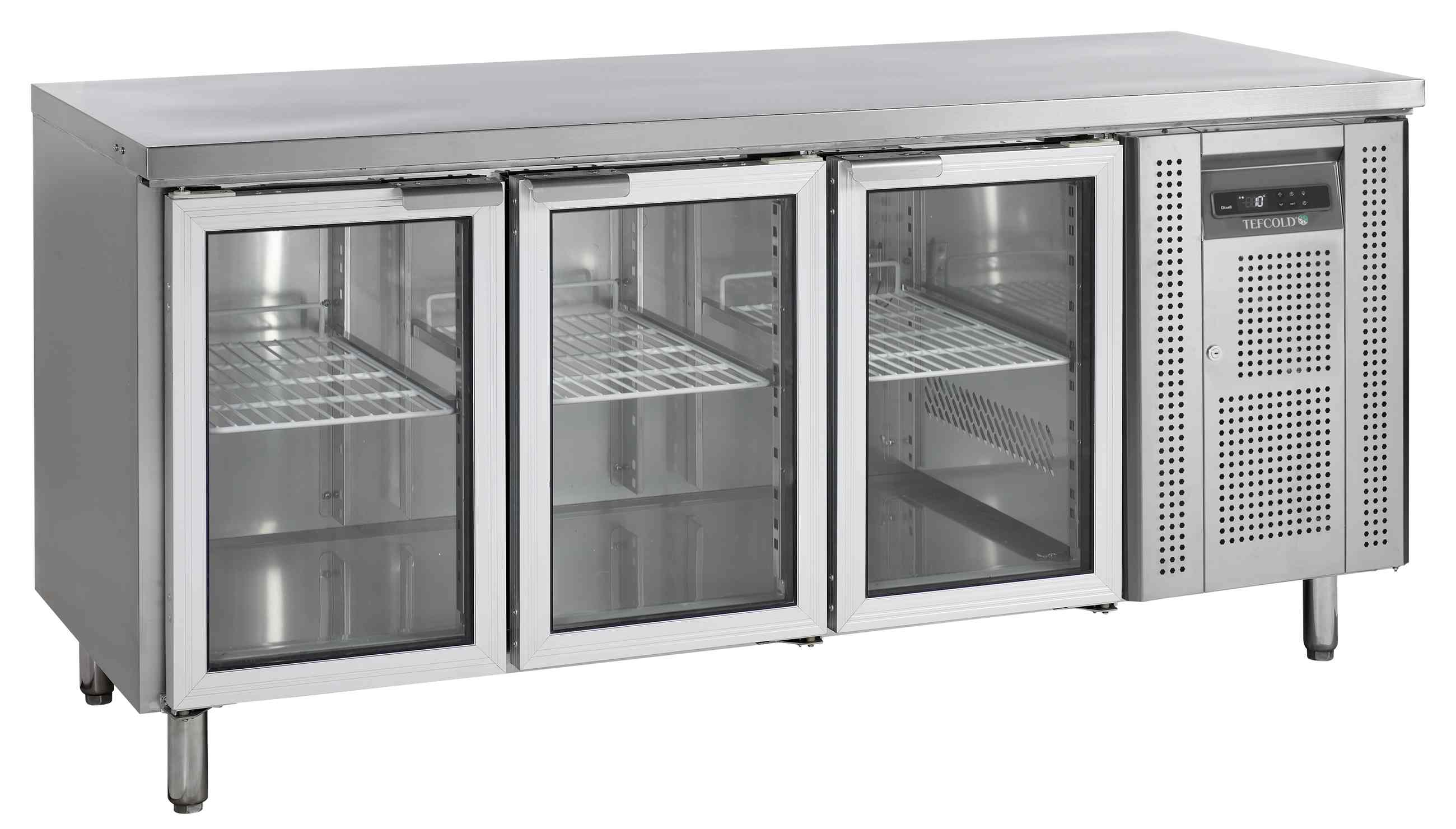 Comptoir réfrigéré professionnel 3 portes vitrées positif 402 l - CK7310G - Tefcold