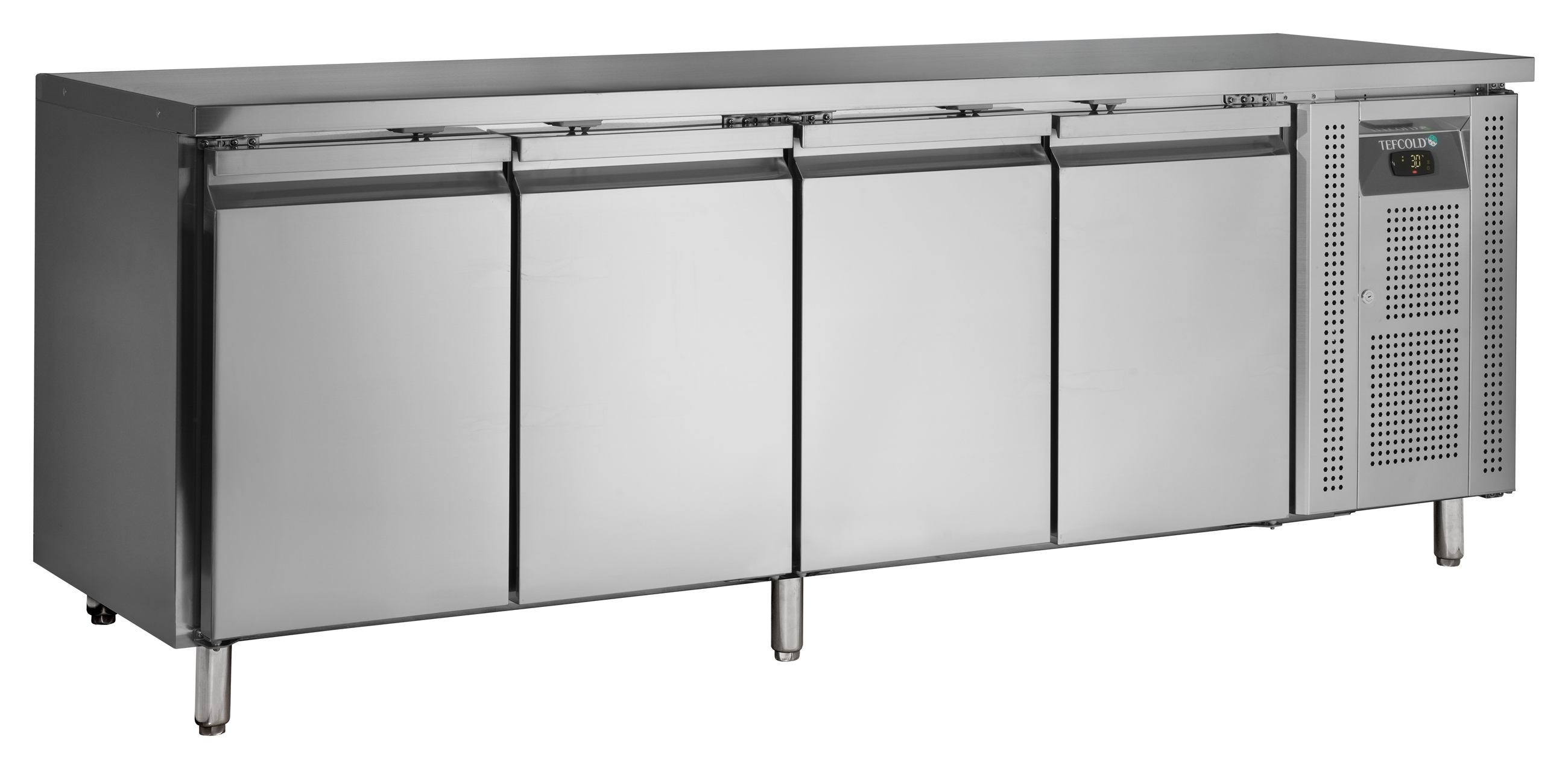 Comptoir réfrigéré professionnel 4 portes positif 393 litres - CK7410X1 - Tefcold