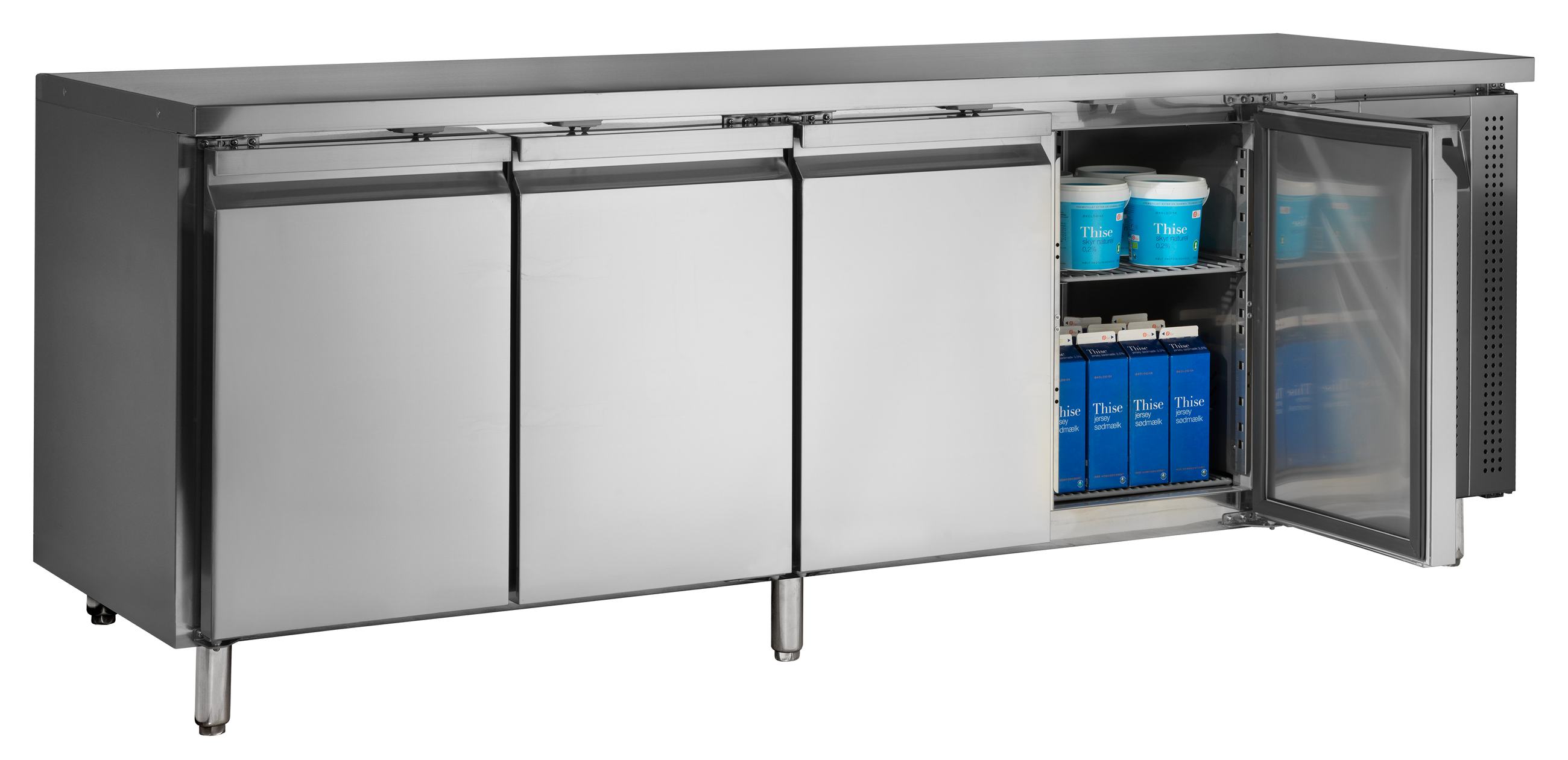 Comptoir réfrigéré professionnel 4 portes positif 393 litres - CK7410X1 - Tefcold en cuisine professionnelle