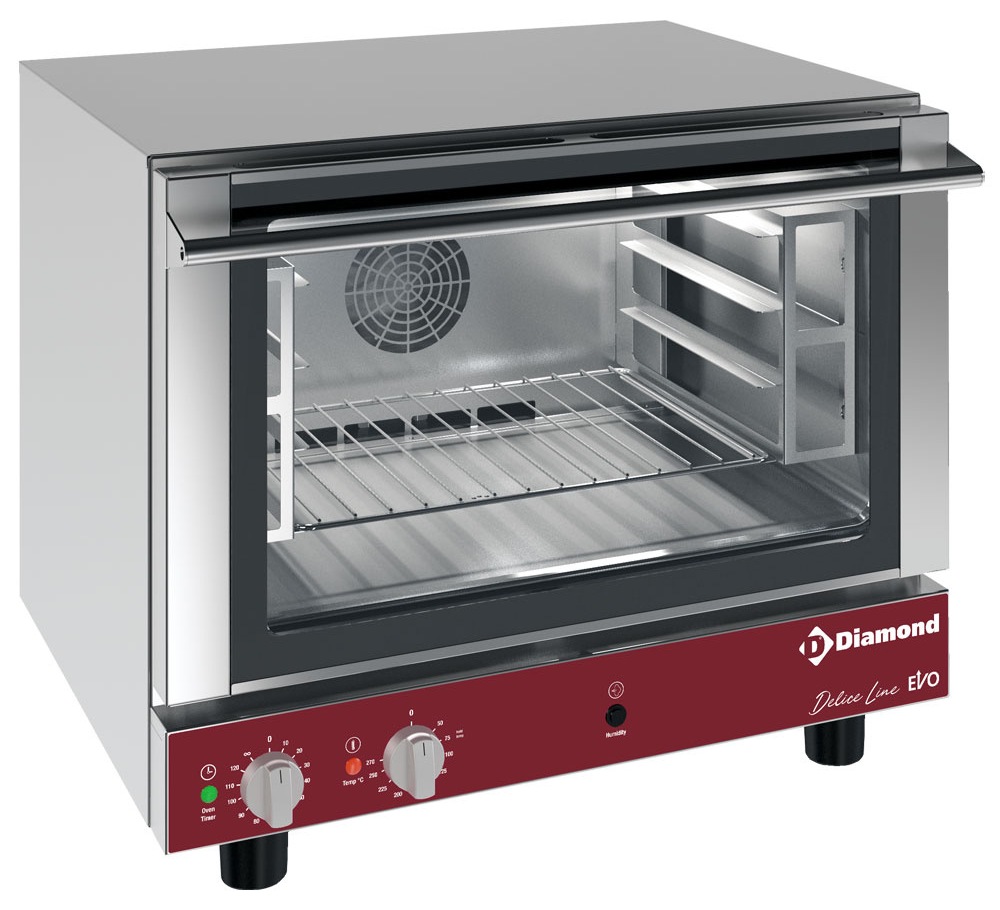 Four à convection professionnel électrique monophasé 4 niveaux 460x340 mm humidificateur manuel - CPE434-D - Diamond
