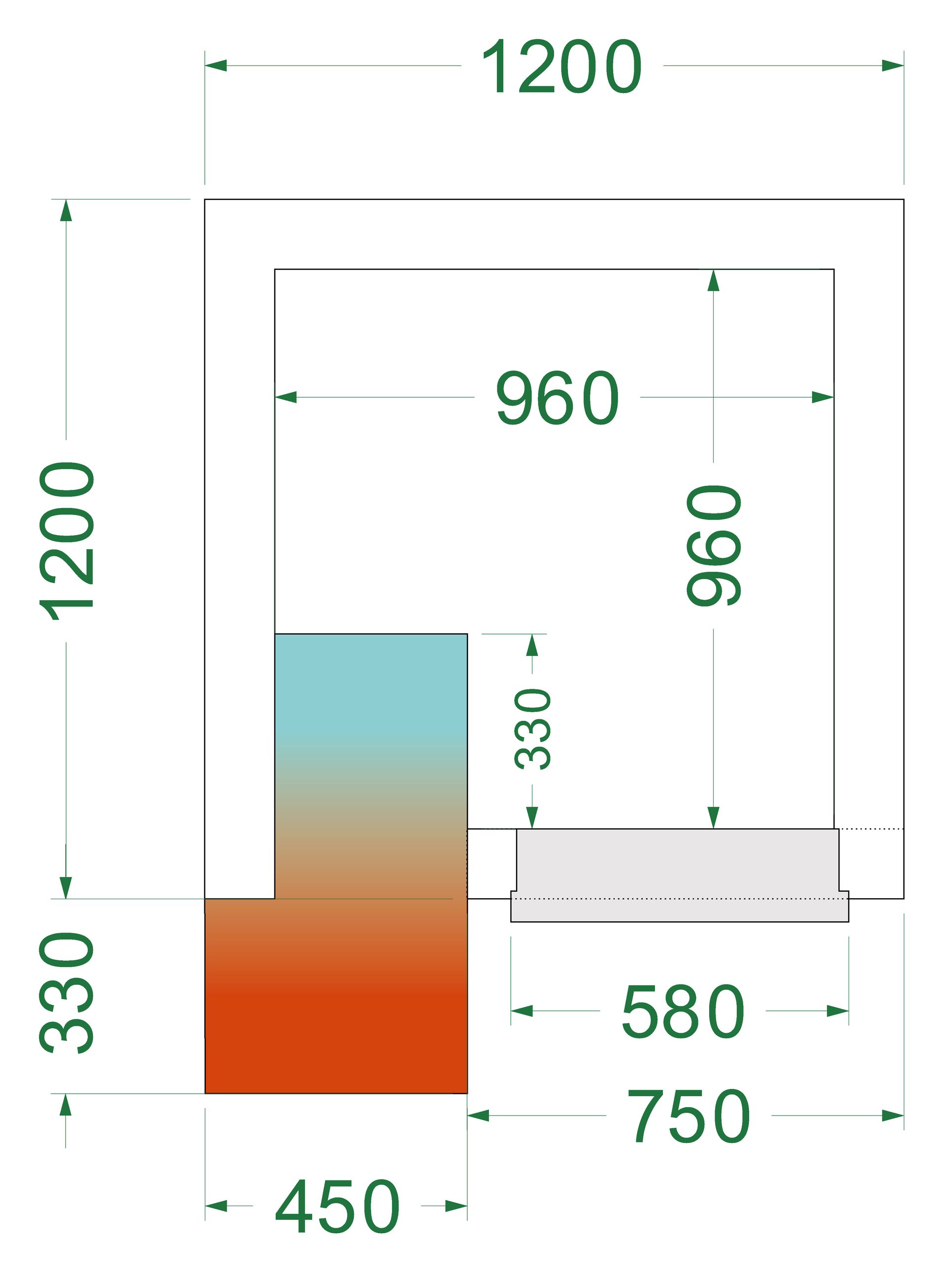Chambre froide négative isolation 42 kg/m³ - CRNF1212 - Tefcold