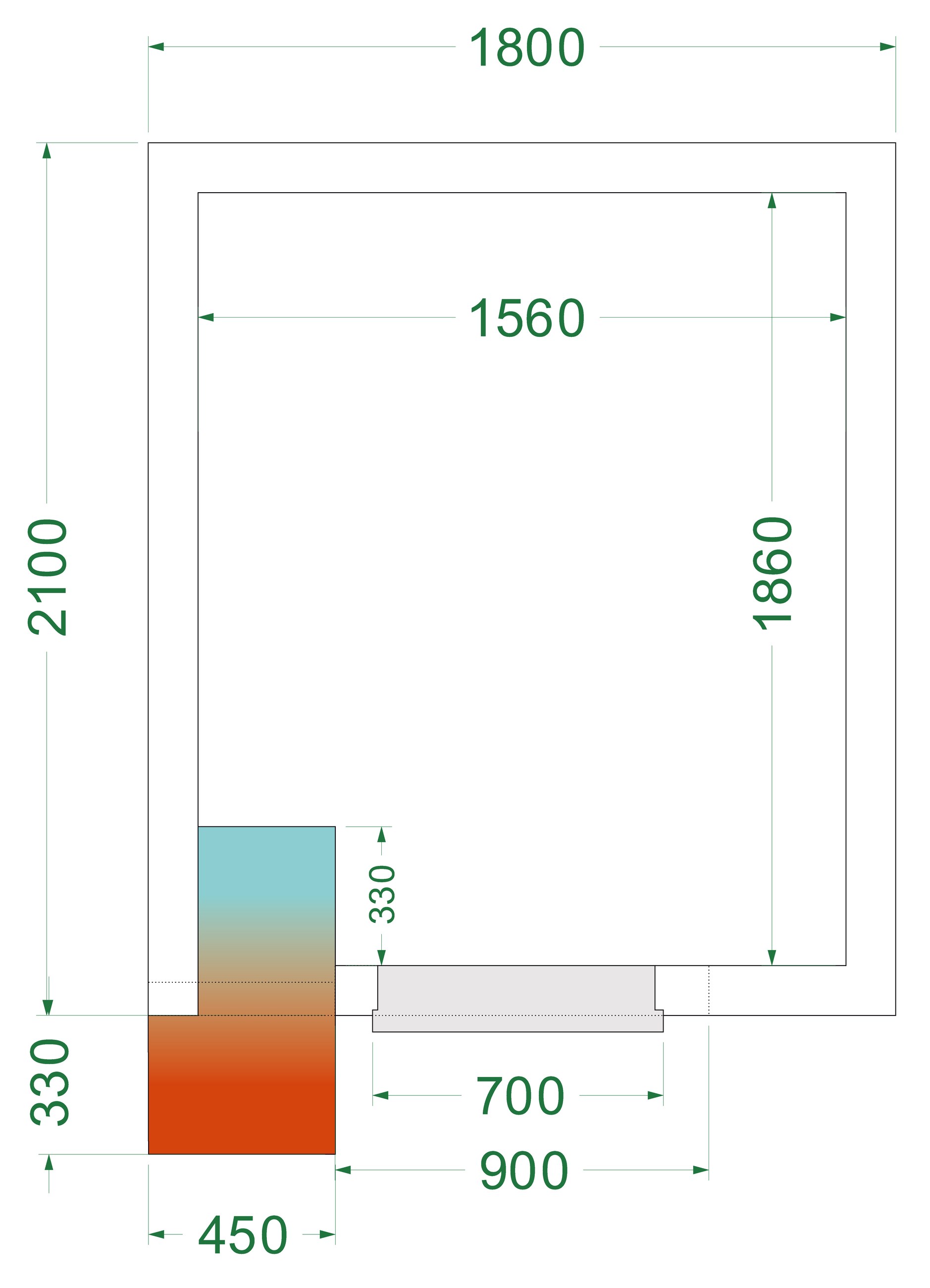 Chambre froide négative isolation 42 kg/m³ - CRNF1821 - Tefcold