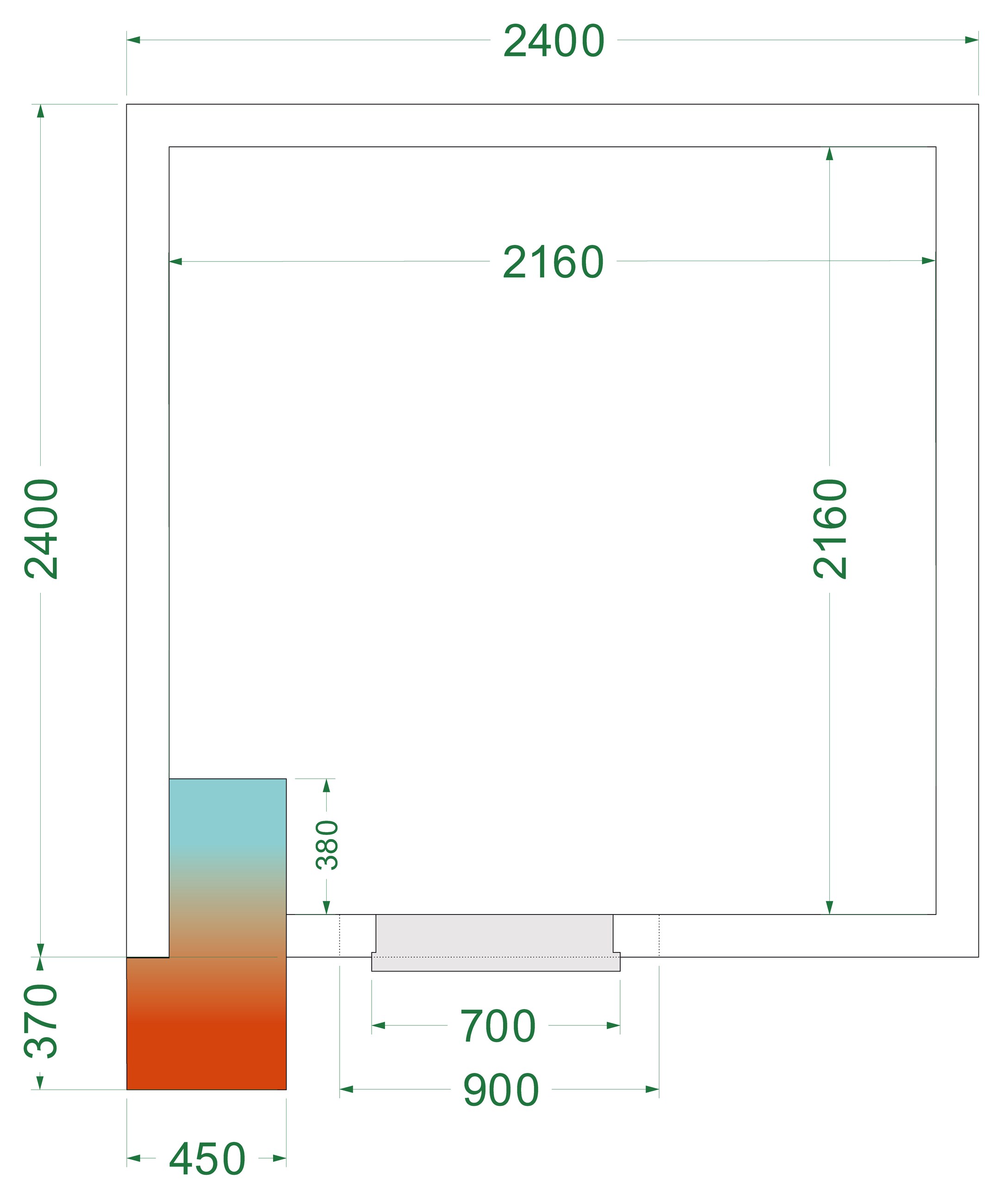 Chambre froide négative isolation 42 kg/m³ - CRNF2424 - Tefcold