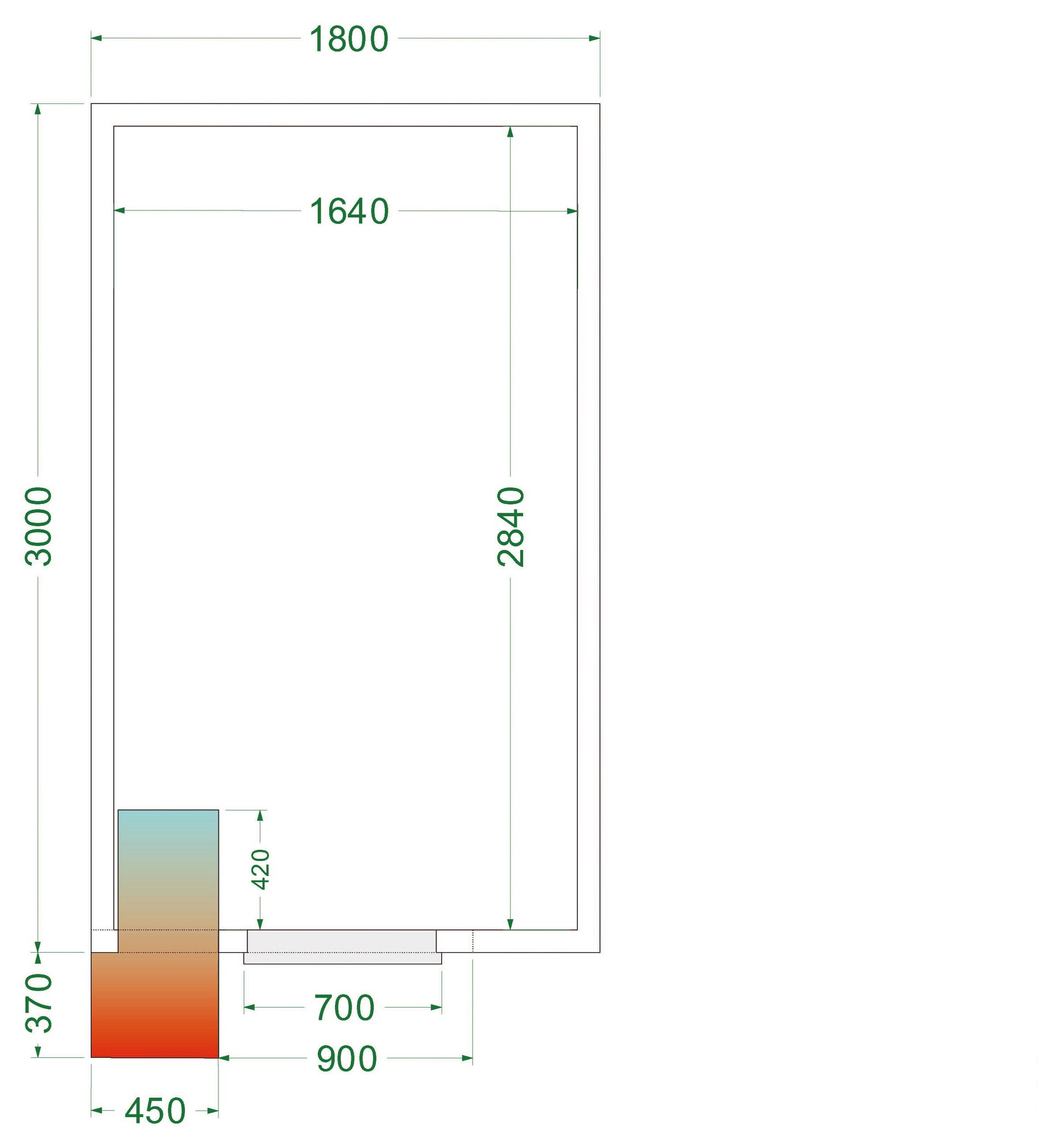 Chambre froide positive isolation 42 kg/m³ - CRPF1830 - Tefcold