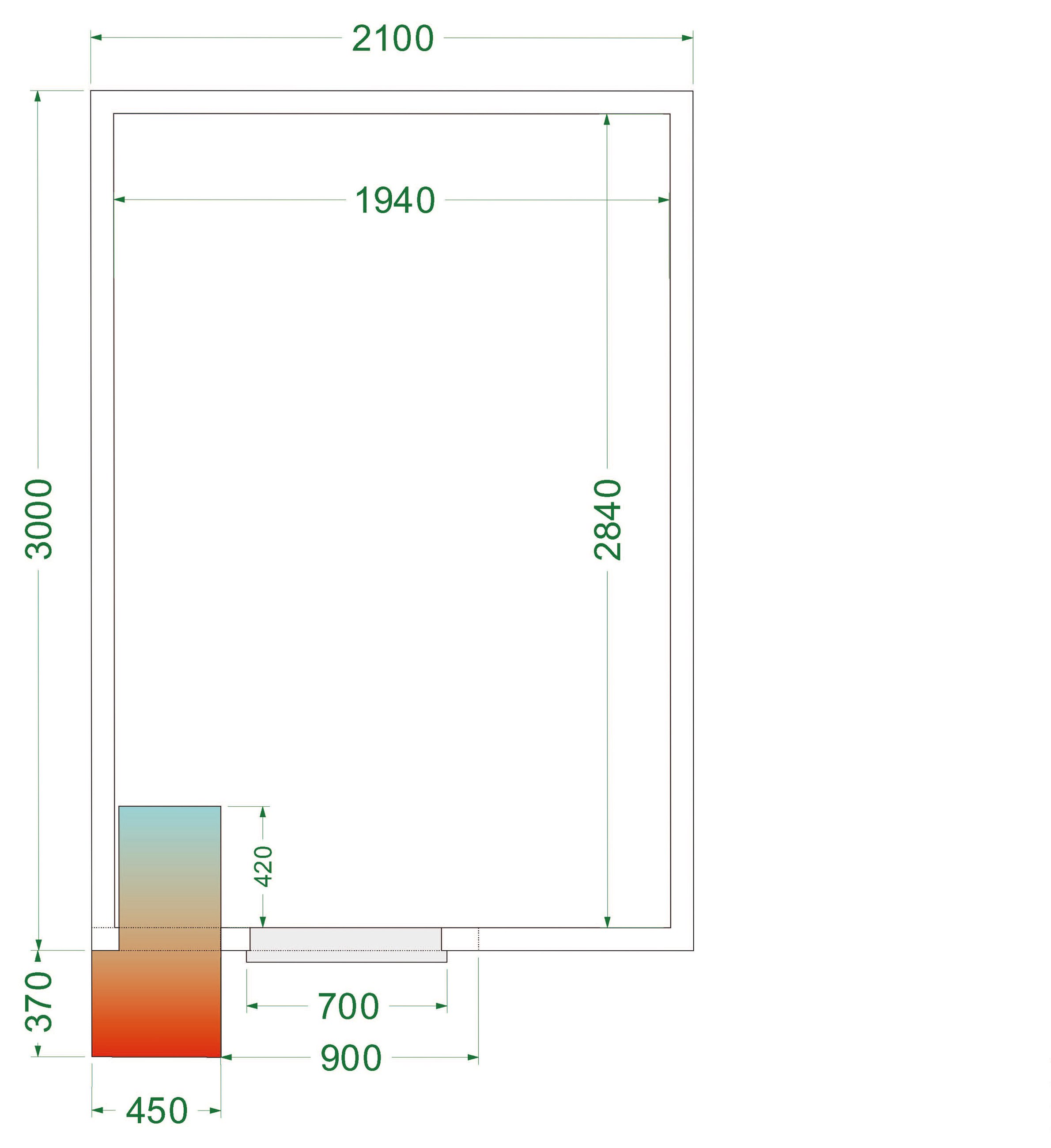 Chambre froide positive isolation 42 kg/m³ - CRPF2130 - Tefcold