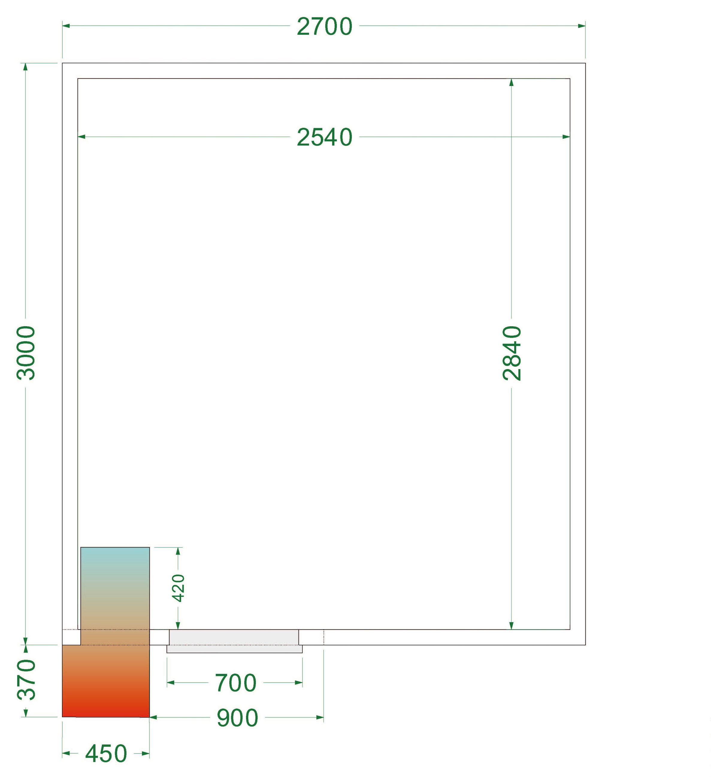 Chambre froide positive isolation 42 kg/m³ - CRPF2730 - Tefcold