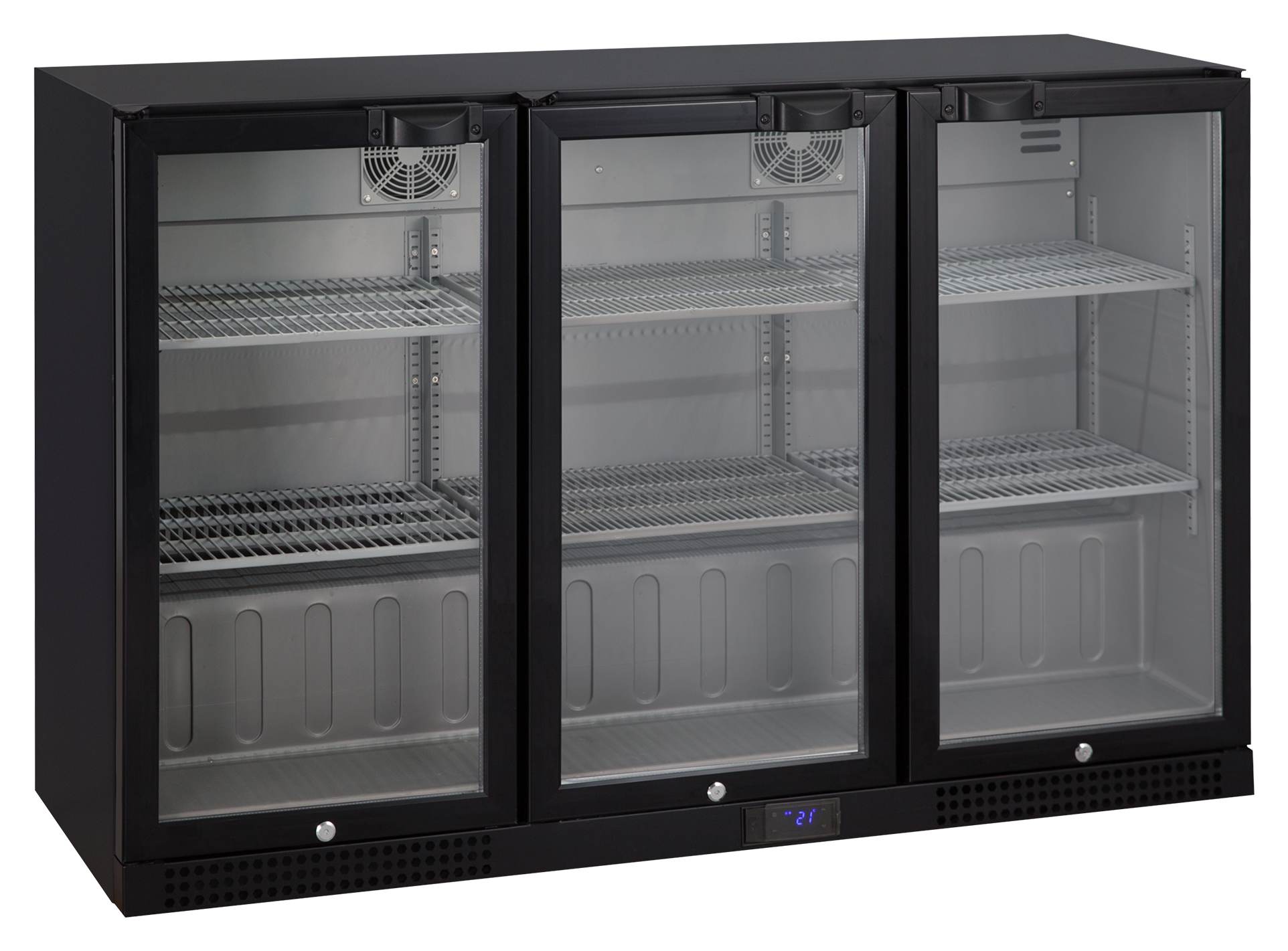 Réfrigérateur professionnel d'arrière-bar 3 portes vitrées 287 L positif - DB302H - Tefcold