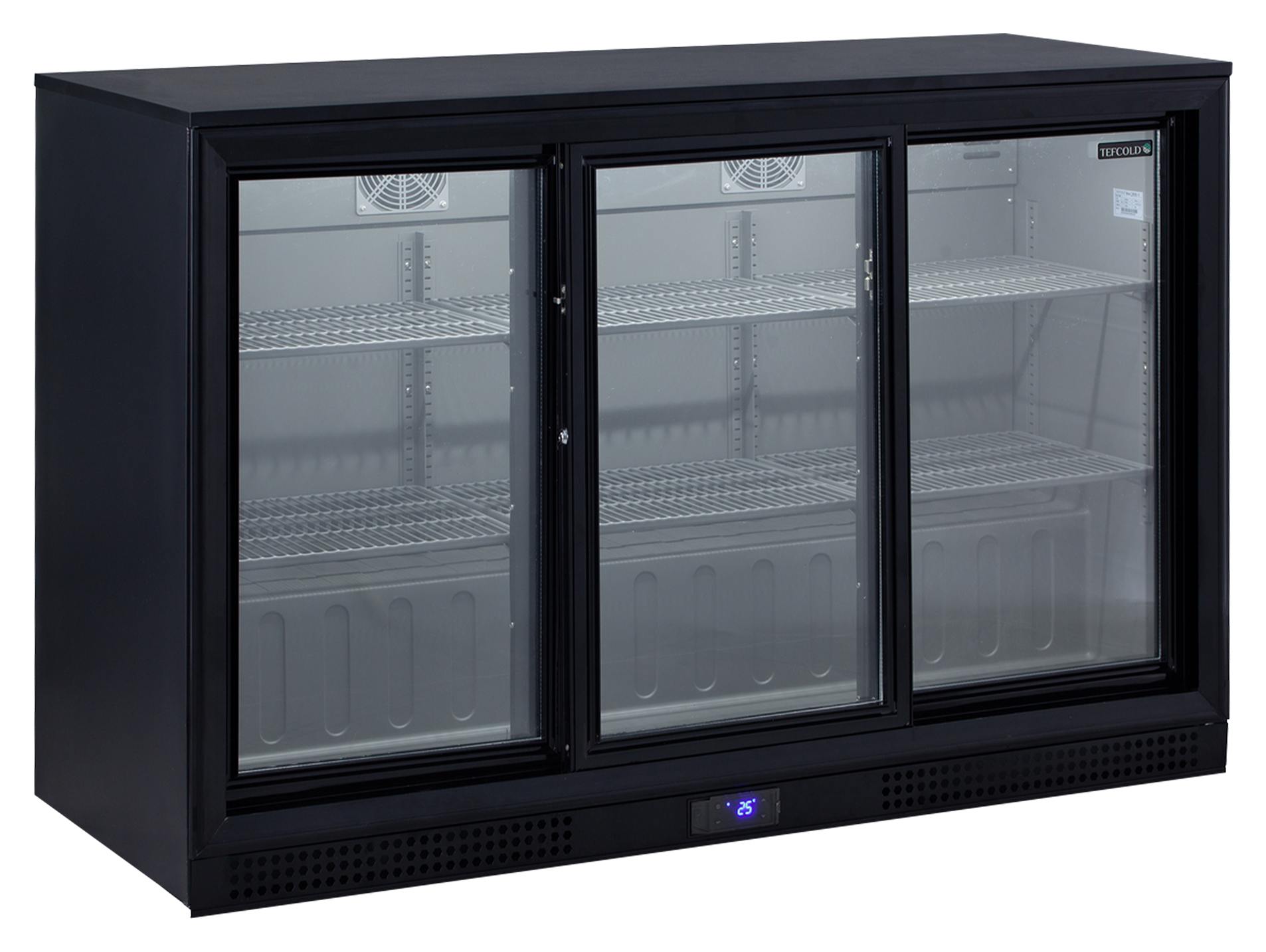 Réfrigérateur professionnel d'arrière-bar 3 portes vitrées coulissantes 288 L positif - DB302S - Tefcold