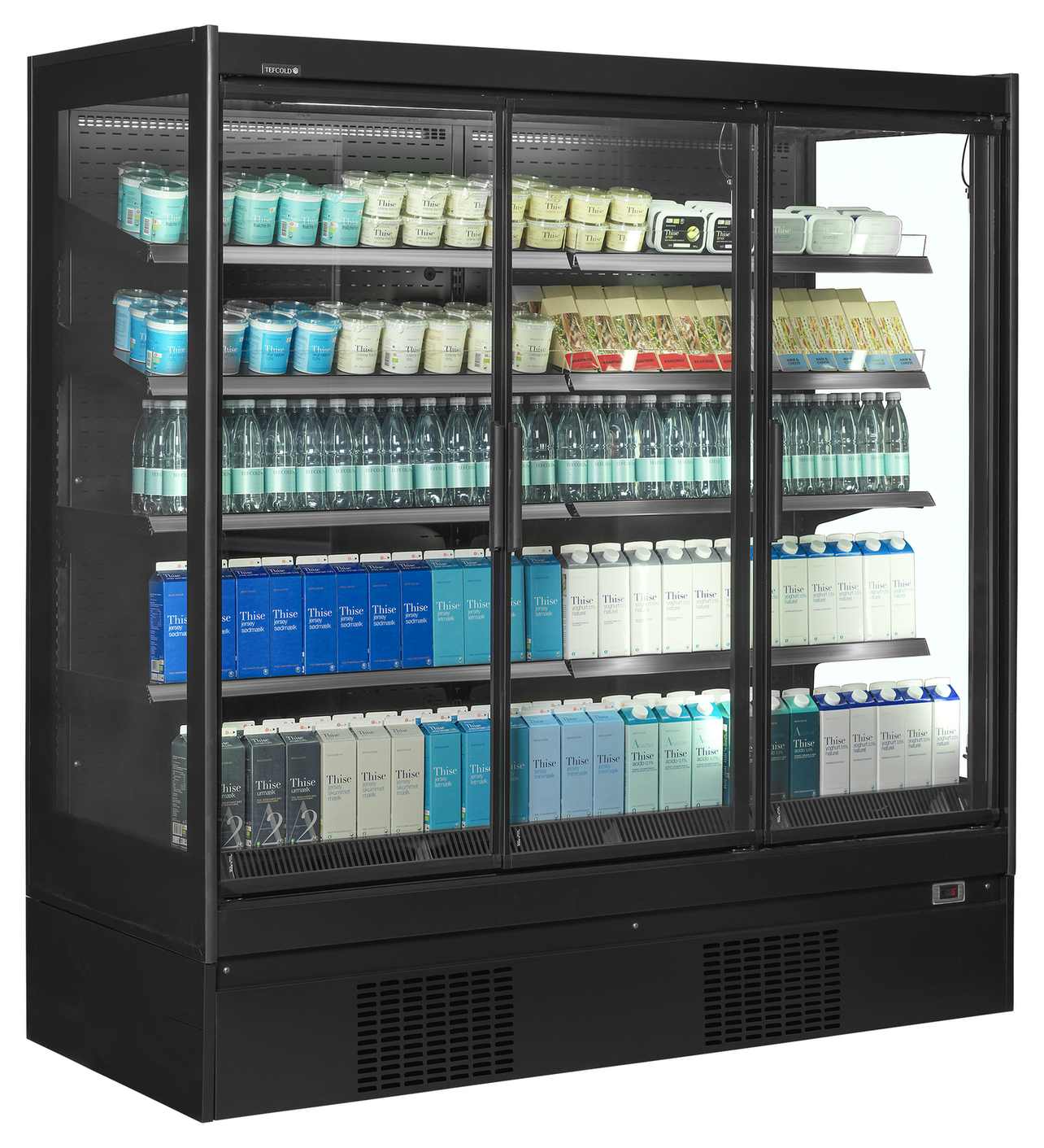 Vitrine réfrigérée professionnelle noire 3 portes vitrées positive - EXTRA1875CD - Tefcold en cuisine professionnelle