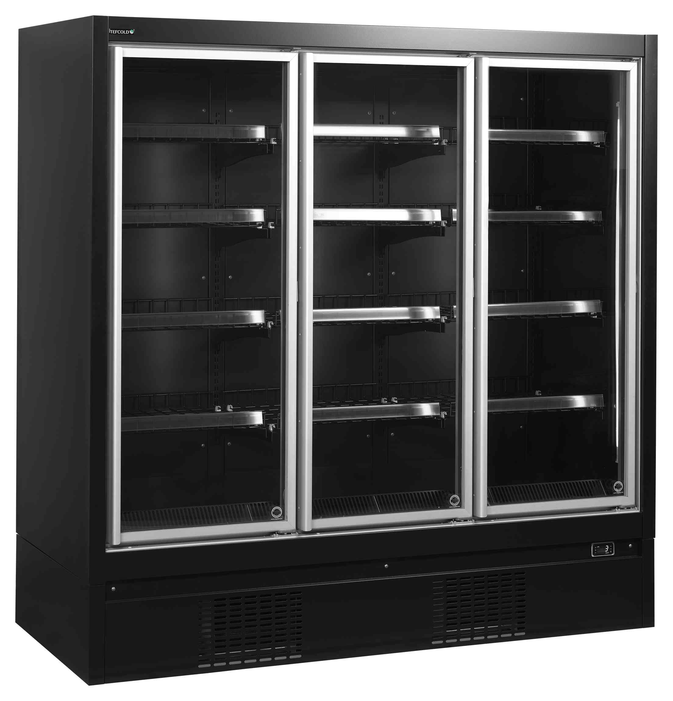 Vitrine réfrigérée négative noire 3 portes vitrées - EXTRA1875FD - Tefcold