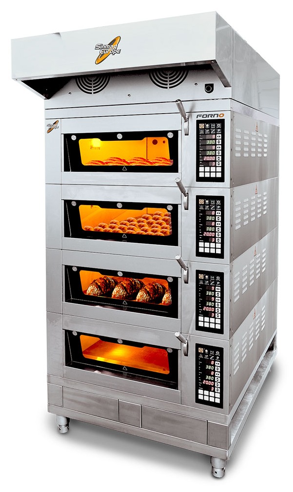 Four à sole modulaire professionnel triphasé 4 niveaux commande digitale - FORNO 246-4 - Sinmag
