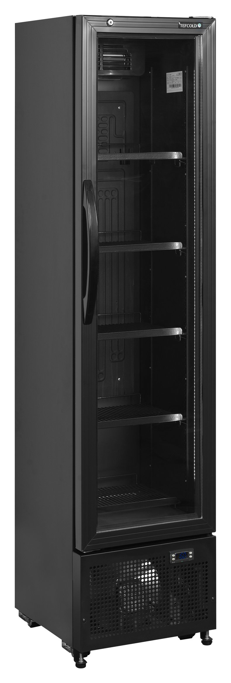 Réfrigérateur professionnel à boissons 1 porte vitrée noir positif - FS176H Black - Tefcold