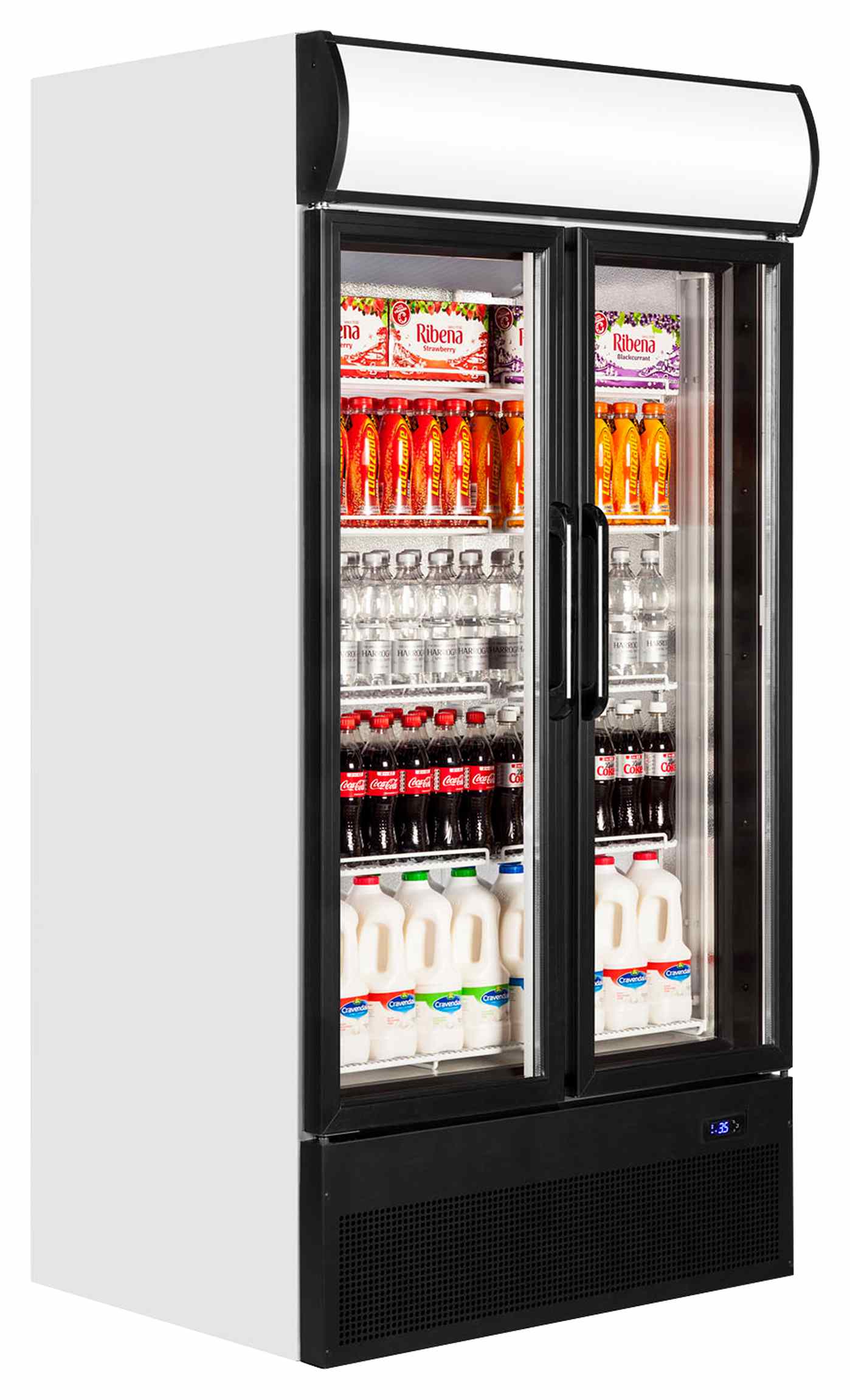 Vitrine réfrigérée professionnelle 2 portes vitrées Blanche positive 524 l - FSC1000H - Tefcold en cuisine professionnelle