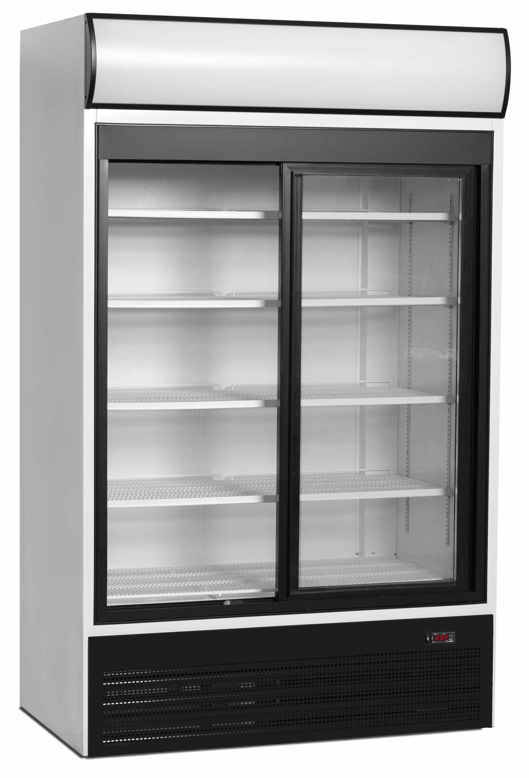 Vitrine réfrigérée professionnelle 2 portes vitrées coulissantes Blanche 645 L positive - FSC1200S - Tefcold
