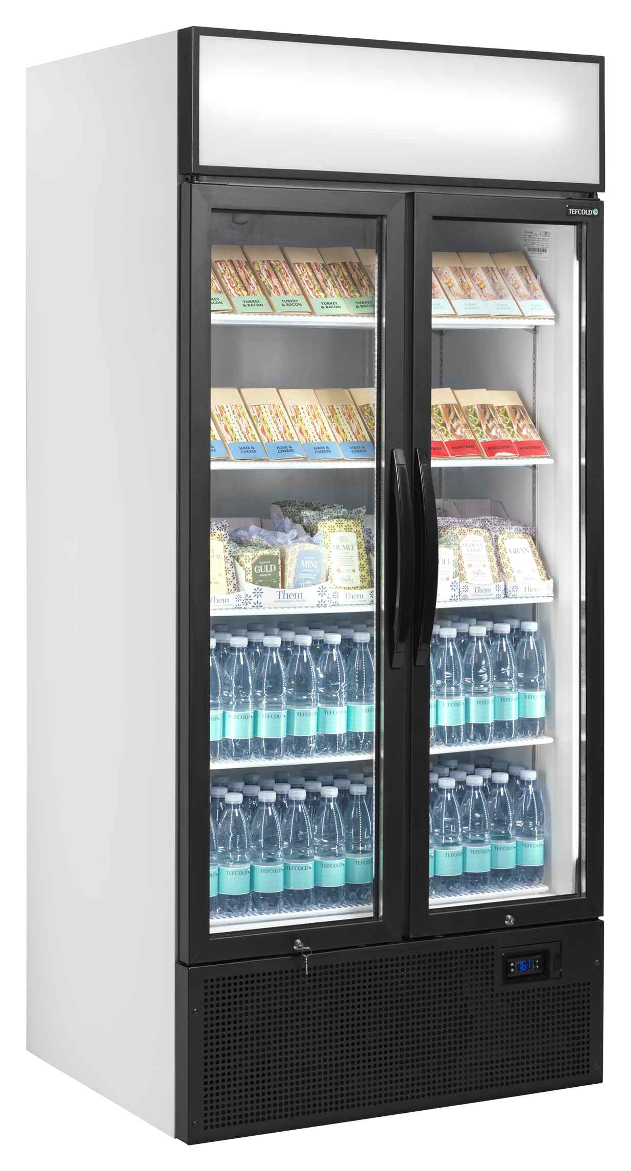 Vitrine réfrigérée professionnelle 2 portes vitrées Blanche positive 535 L - FSC891H - Tefcold en cuisine professionnelle
