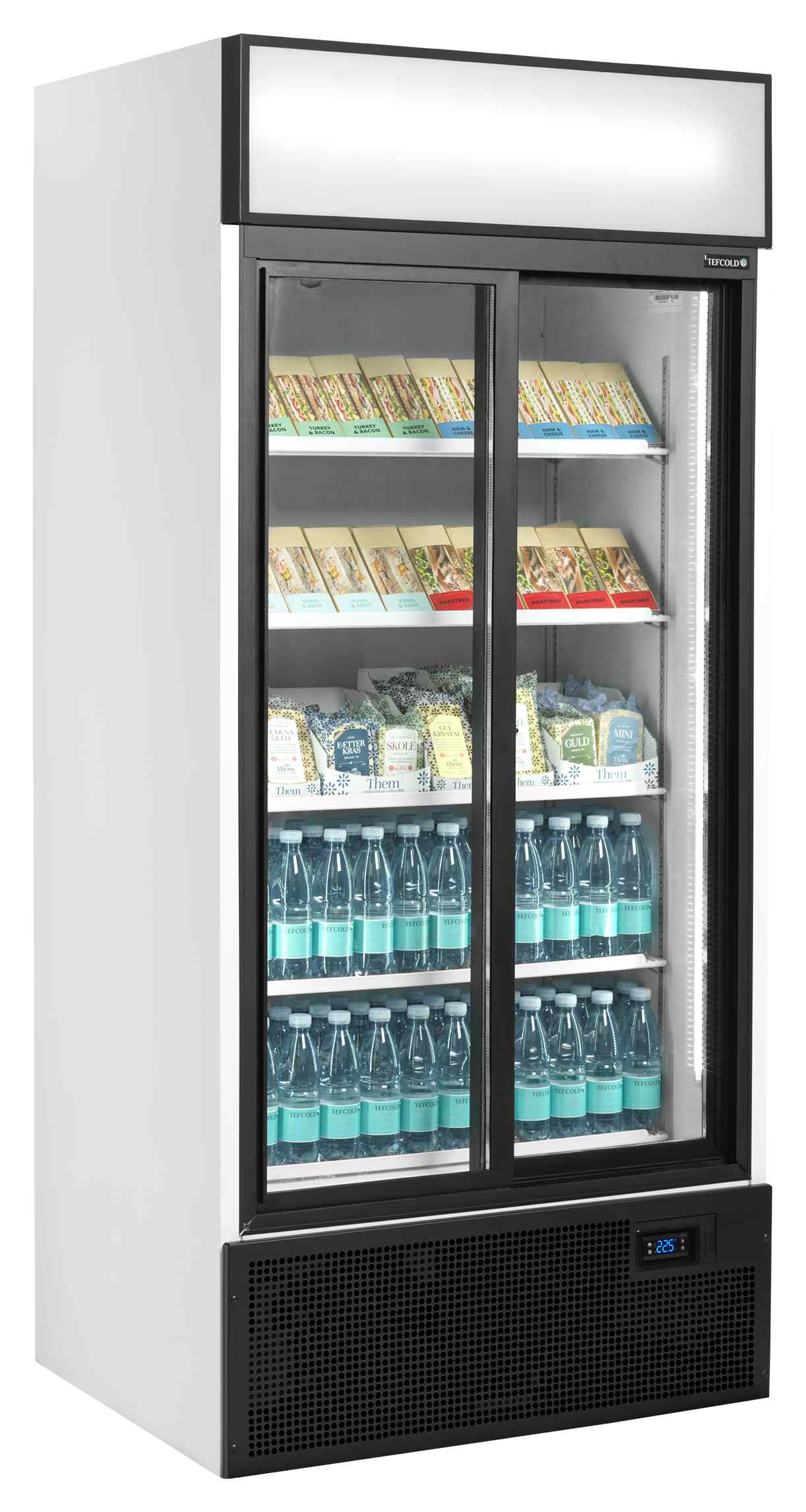 Vitrine réfrigérée professionnelle 2 portes vitrées coulissantes Blanche positive 462 L - FSC891S - Tefcold en cuisine professionnelle
