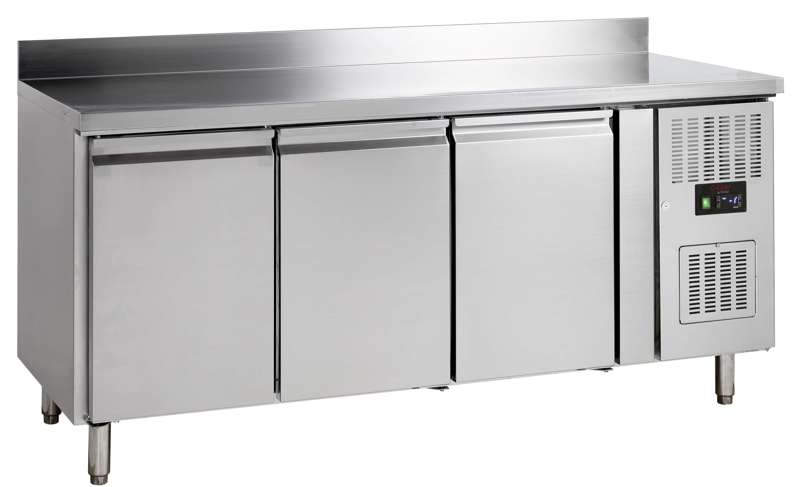 Comptoir réfrigéré professionnel 3 portes à fermeture automatique 402 litres volume net positif - GC73 - Tefcold