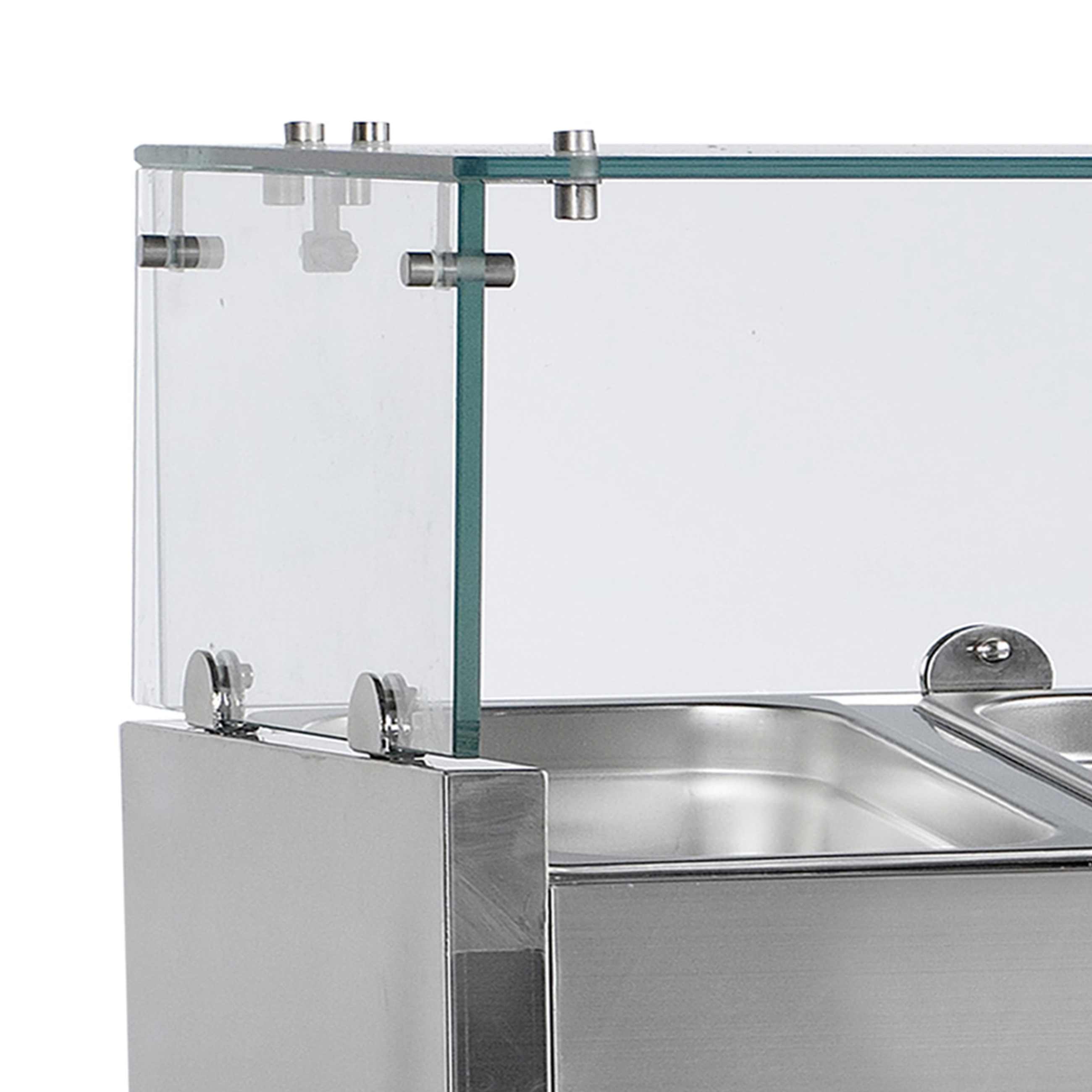 Unité de garniture réfrigérée couvercle vitré capacité 26 litres positive - GVC33-120 - Tefcold en cuisine professionnelle