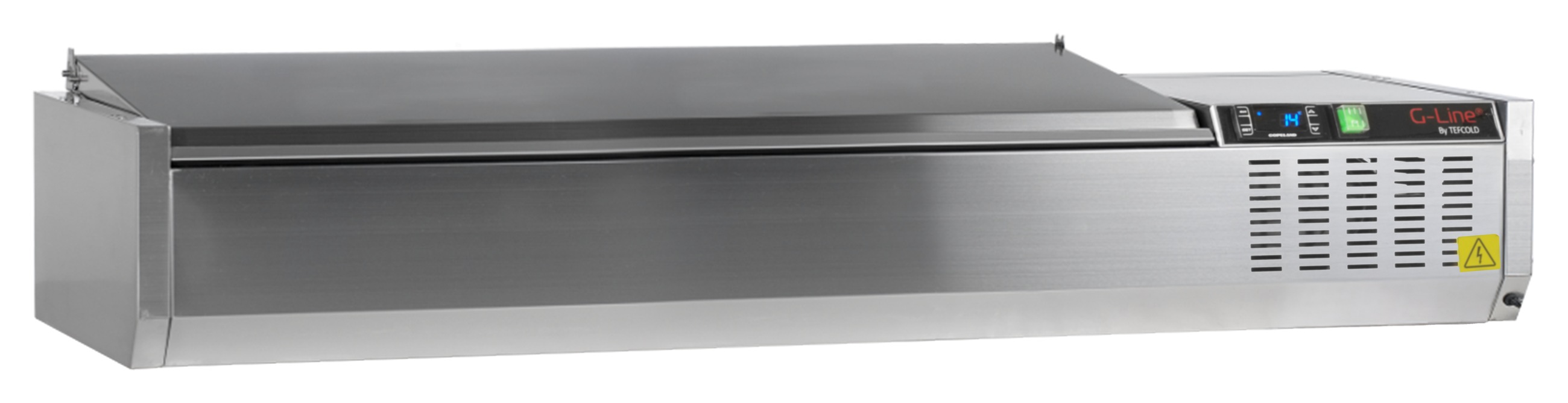Unité de garniture réfrigérée avec couvercle inox capacité 36,4 litres positive - GVC33-150 S/S - Tefcold