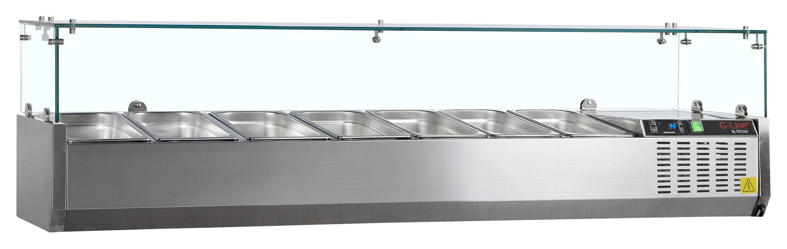Unité de garniture réfrigérée avec couvercle vitré pour GN1/4 positive - GVC33-160 - Tefcold