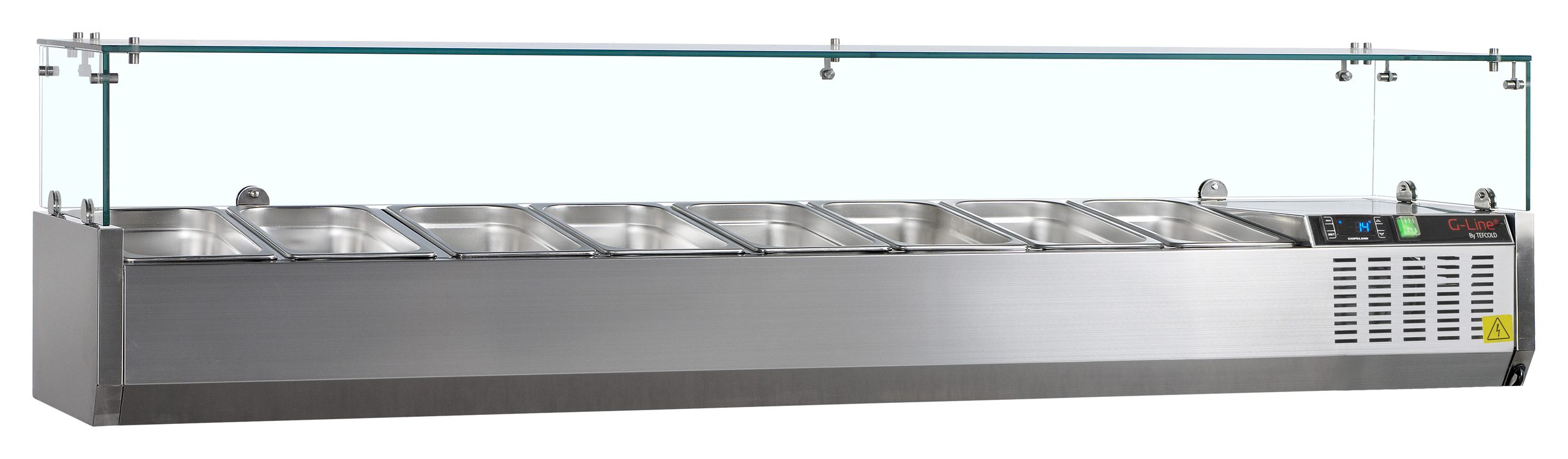 Unité de garniture réfrigérée couvercle vitré capacité 41,6 litres positive - GVC33-180 - Tefcold