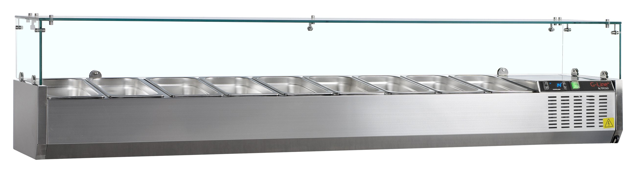 Unité de garniture réfrigérée couvercle vitré capacité 52 litres positive - GVC33-200 - Tefcold