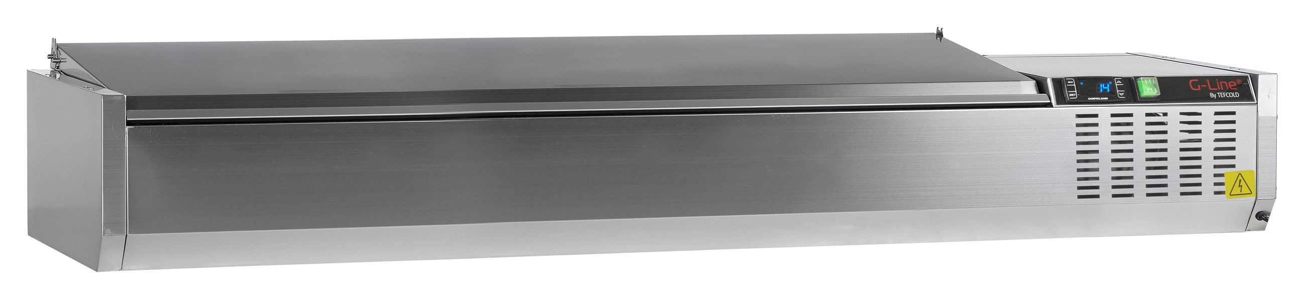 Unité de garniture réfrigérée avec couvercle inox et capacité 56.8 litres positive - GVC38-180 S/S - Tefcold